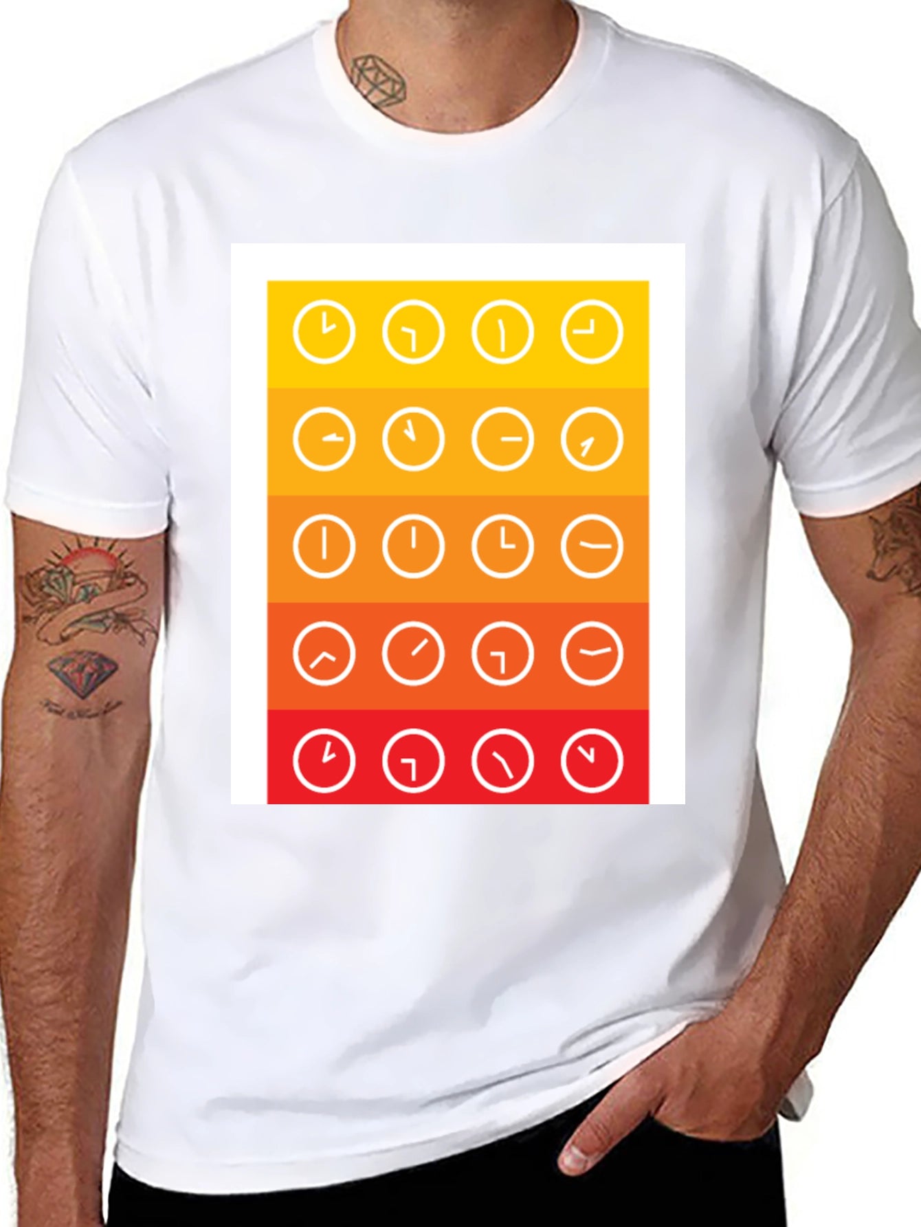 Clock Arrow Graphic Tee - Stylish Time Design