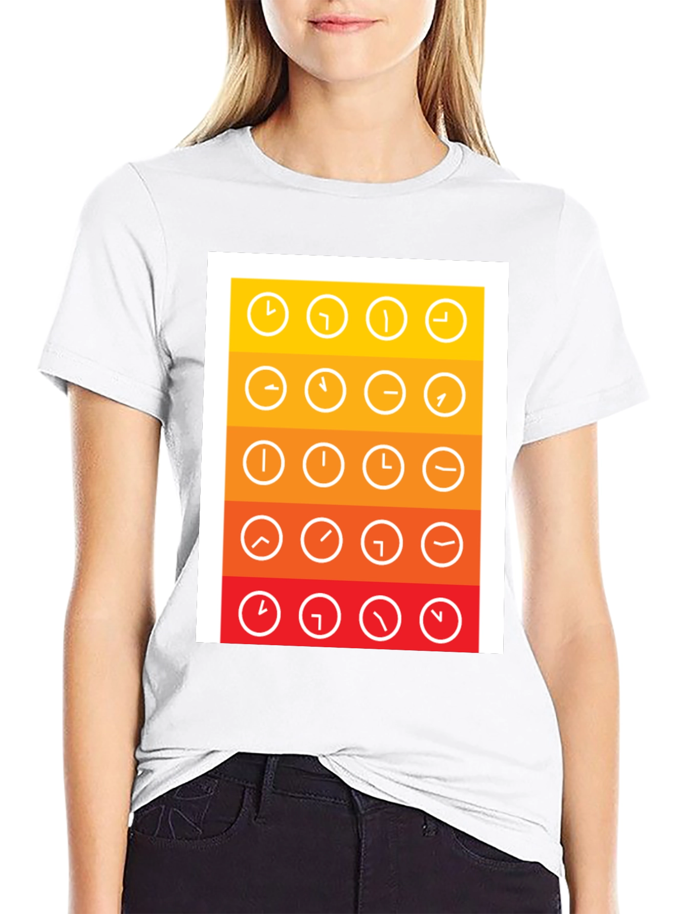 Clock Arrow Graphic Tee - Stylish Time Design
