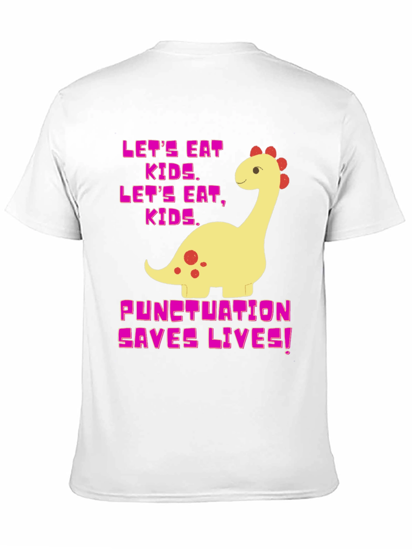 Punctuation Saves Lives T-Shirt Funny Dinosaur Tee