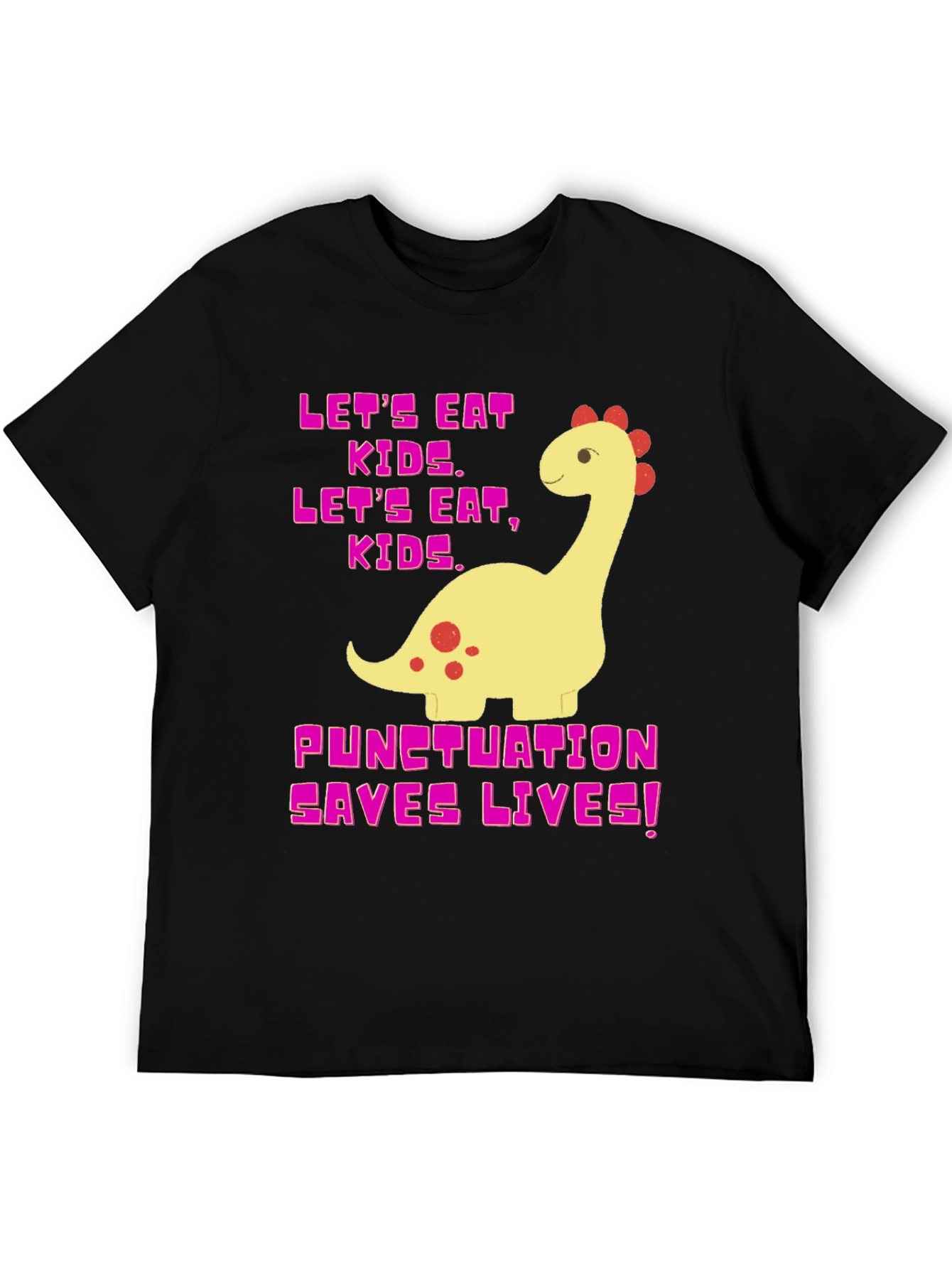 Punctuation Saves Lives T-Shirt Funny Dinosaur Tee