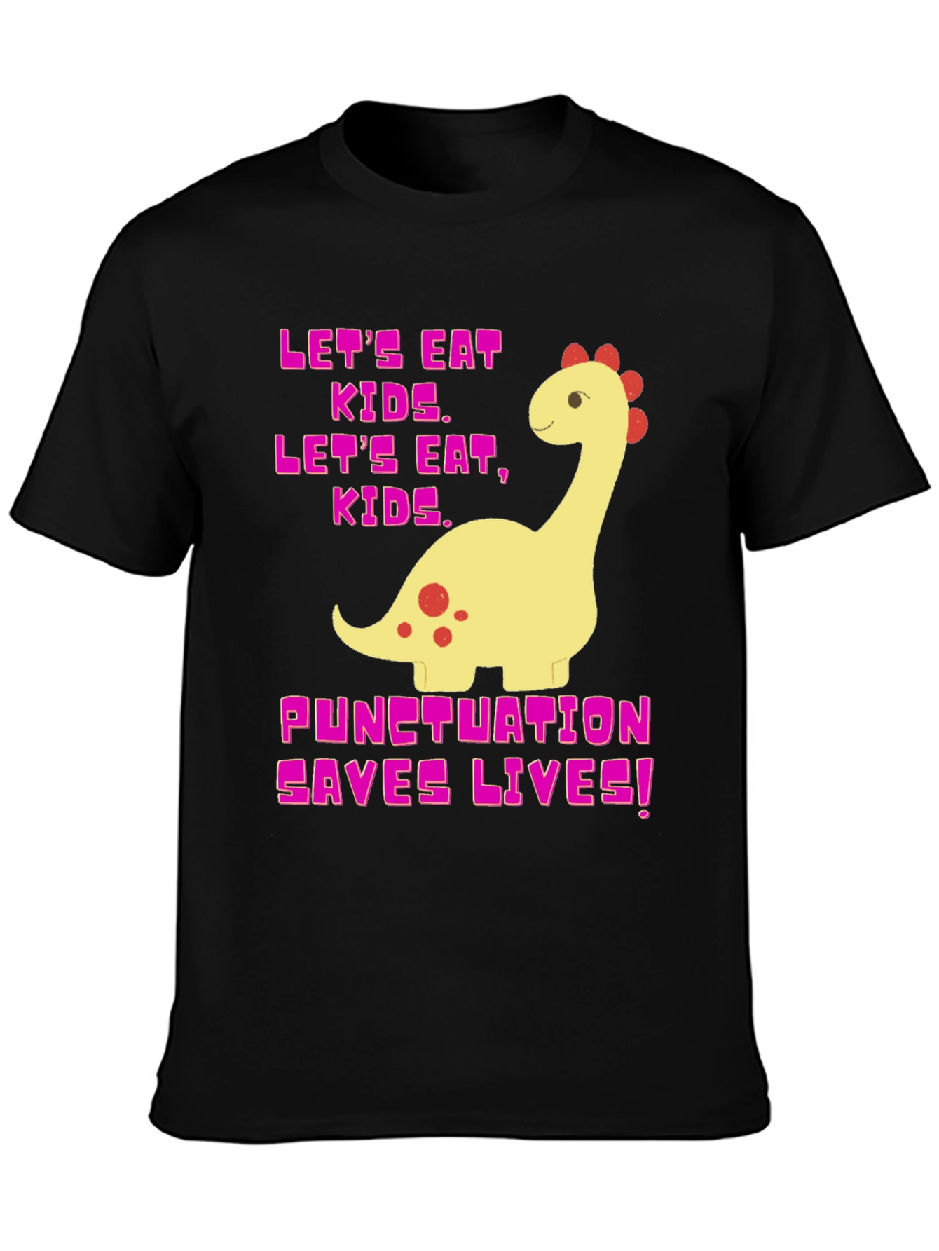 Punctuation Saves Lives T-Shirt Funny Dinosaur Tee