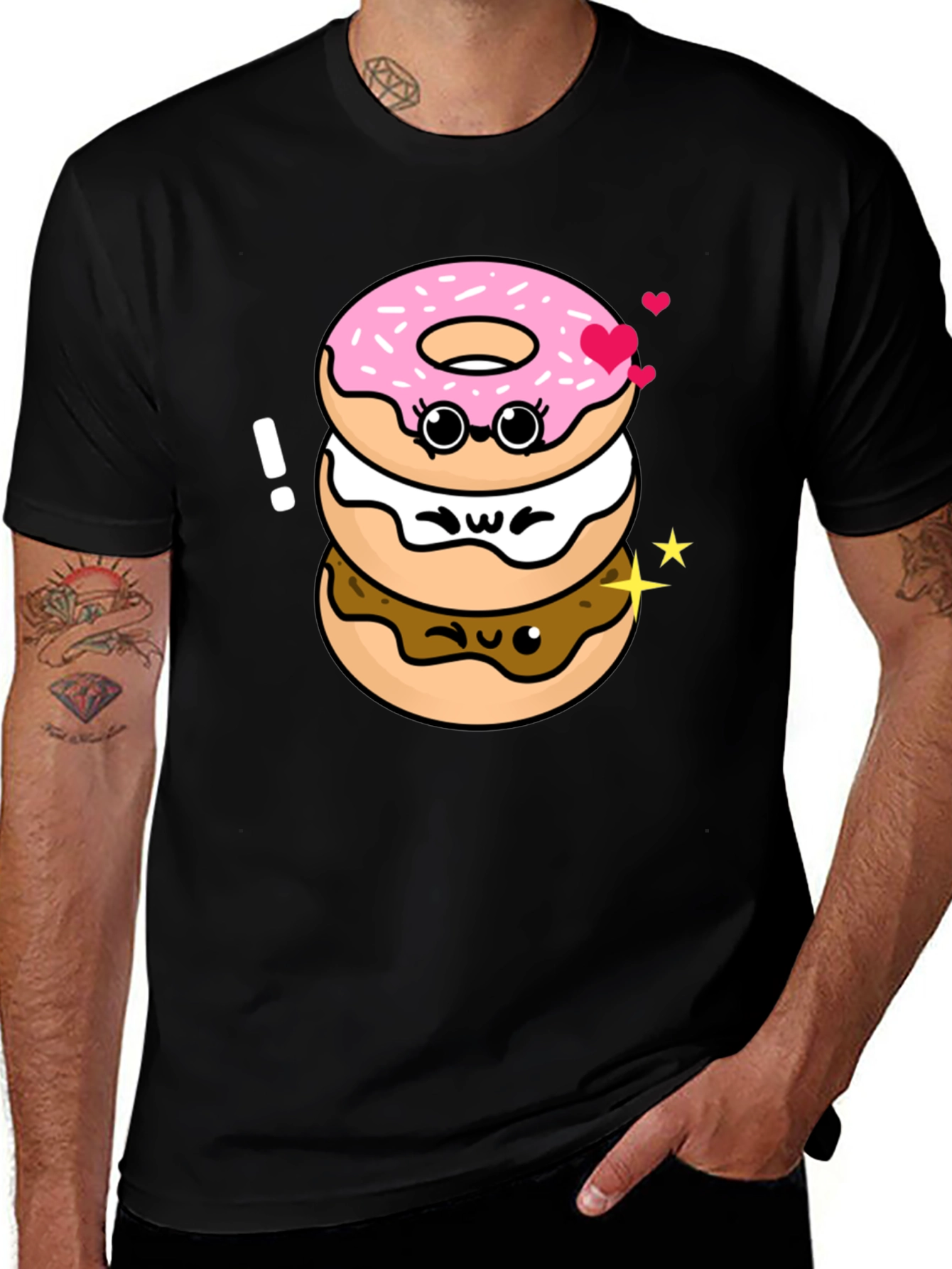 Cute Kawaii Donut Stack Graphic Tee