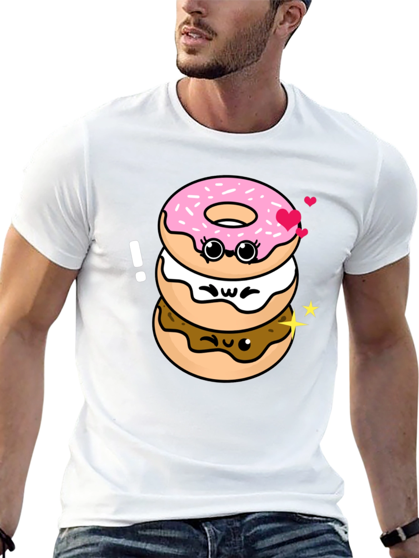 Cute Kawaii Donut Stack Graphic Tee
