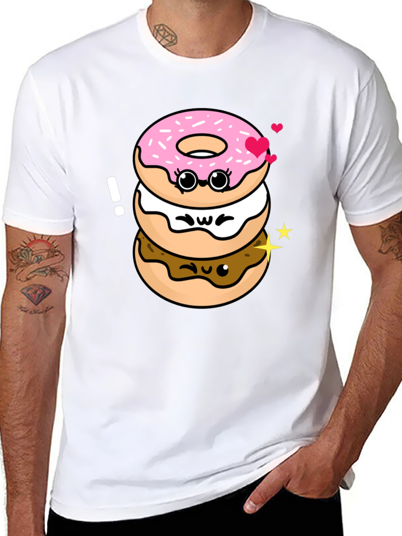 Cute Kawaii Donut Stack Graphic Tee