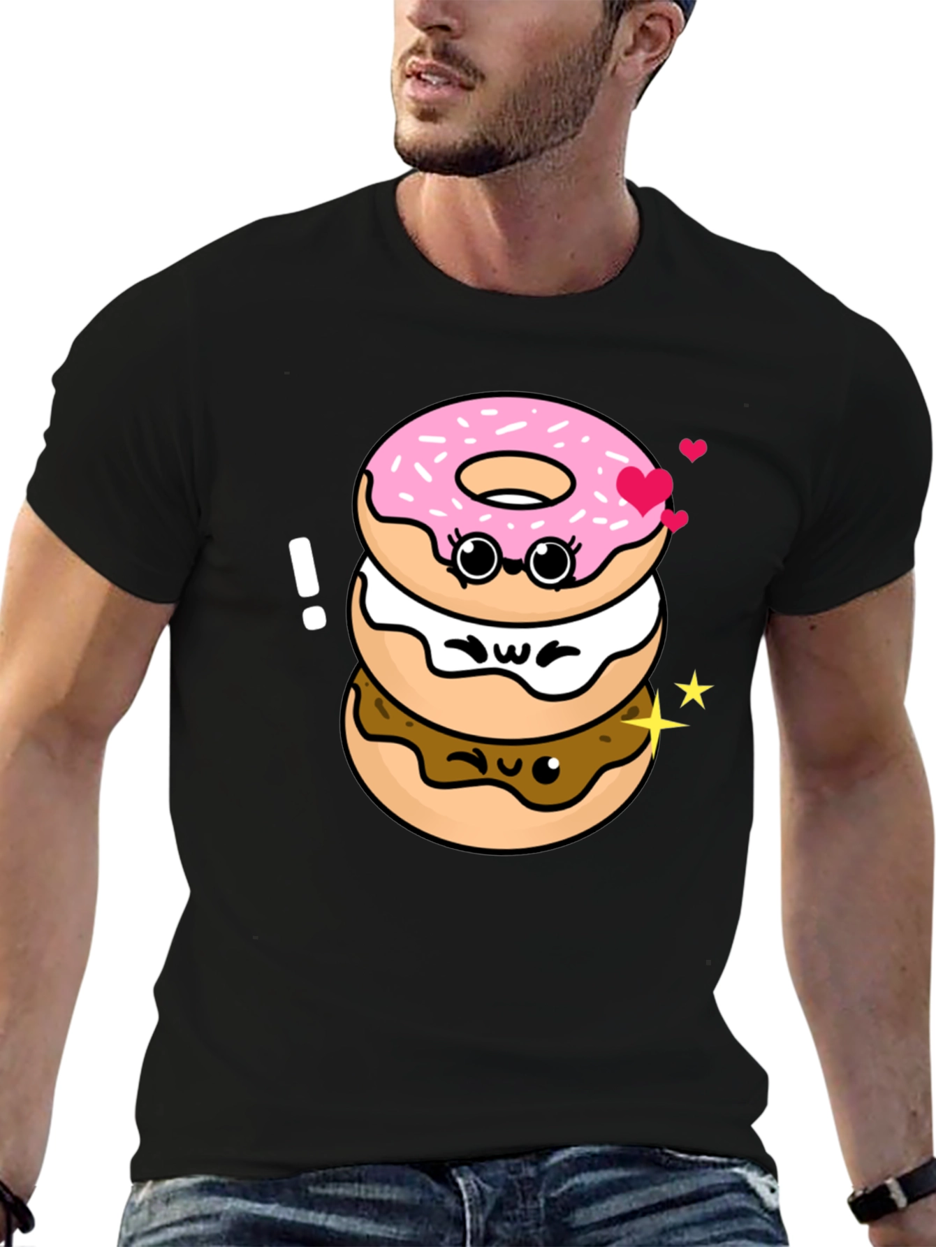 Cute Kawaii Donut Stack Graphic Tee