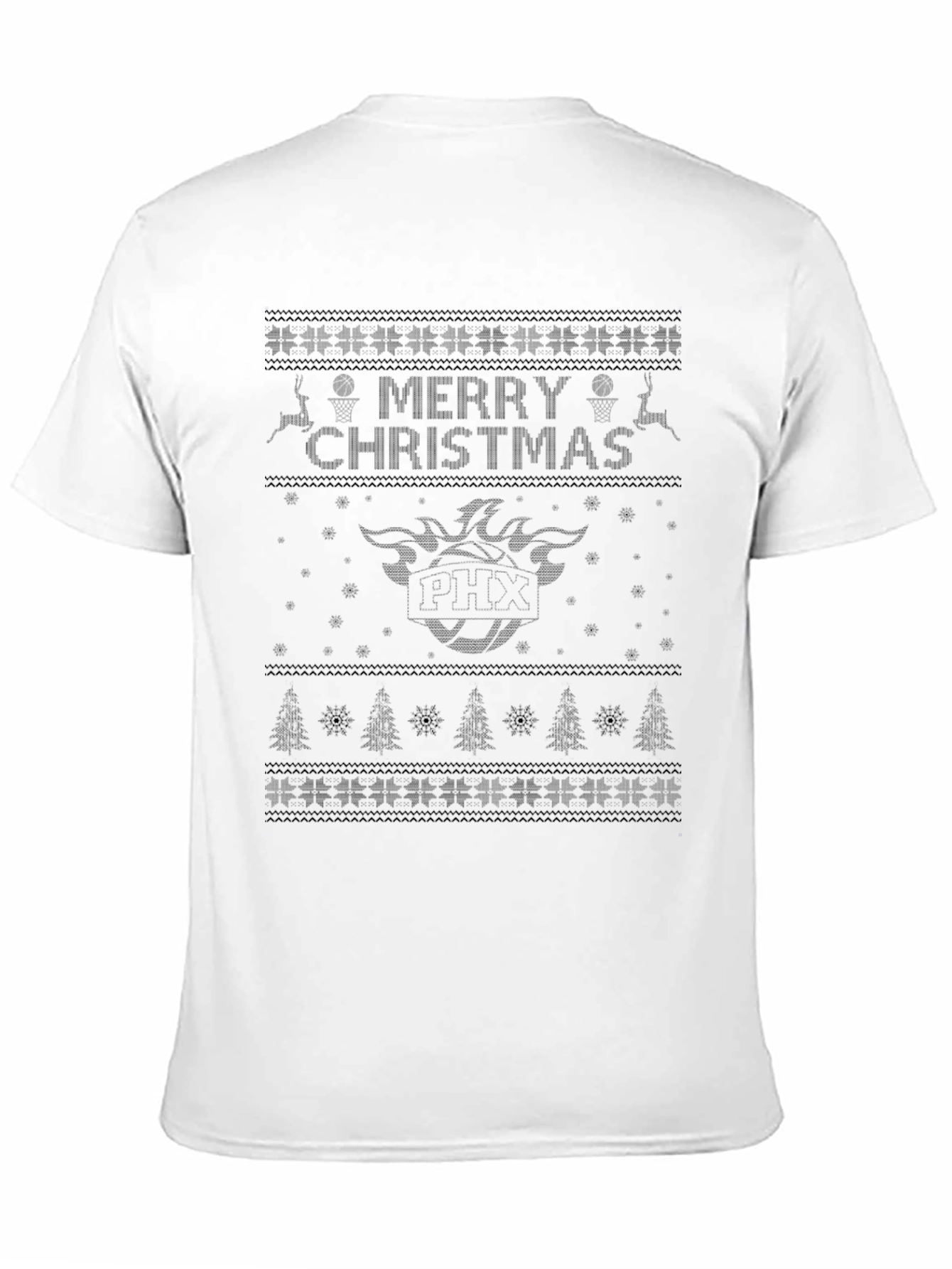 Festive Black Merry Christmas Ugly Sweater Style T-Shirt