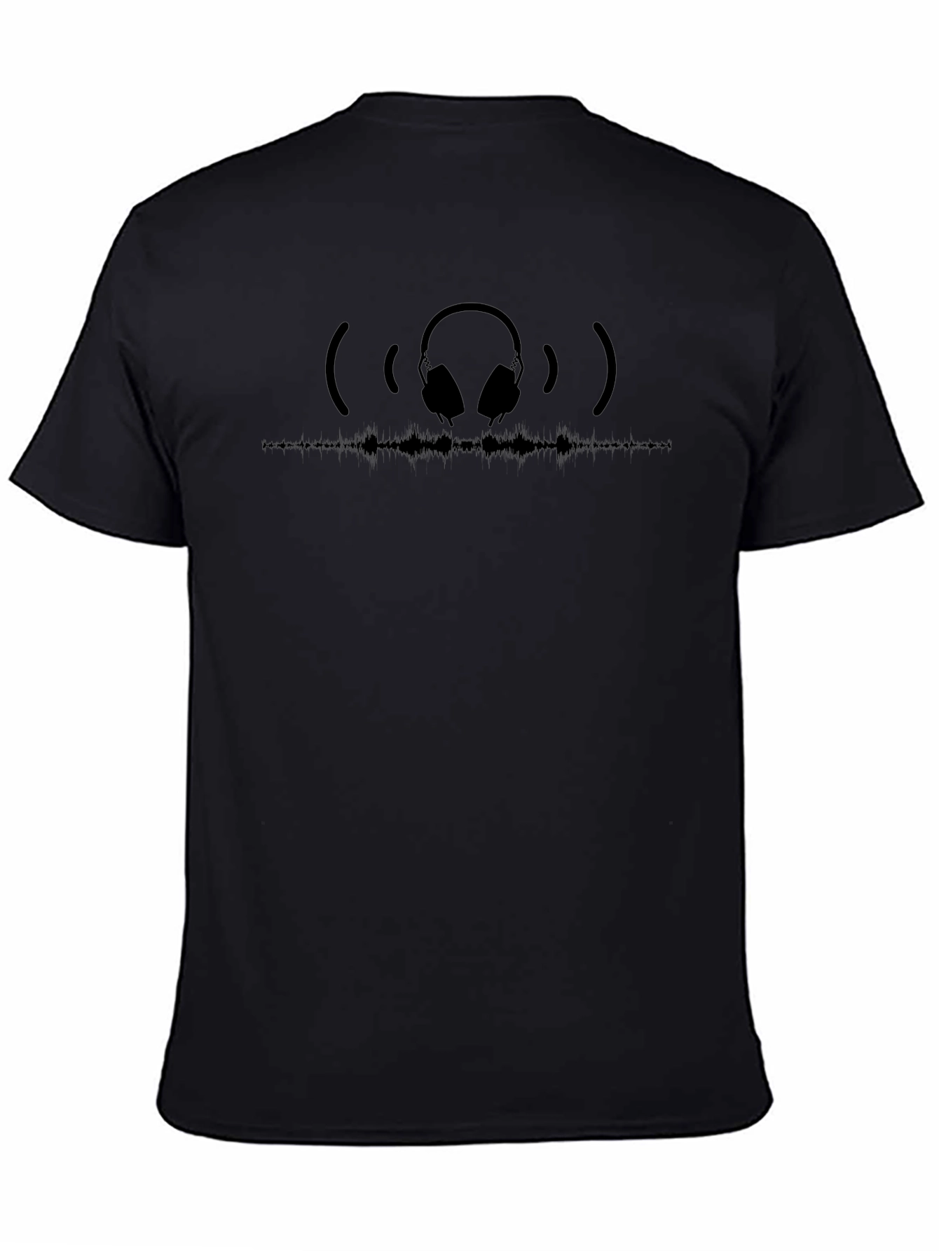 Headphone Soundwave Black T-Shirt
