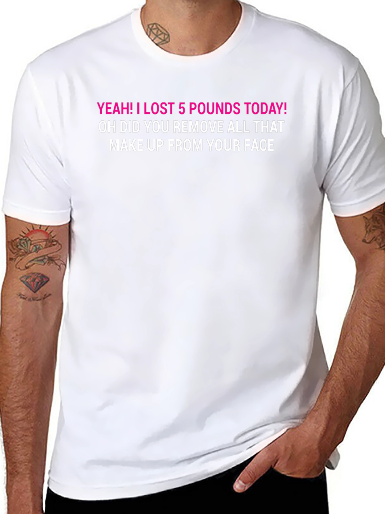 Funny Weight Loss T-Shirt: Makeup Humor
