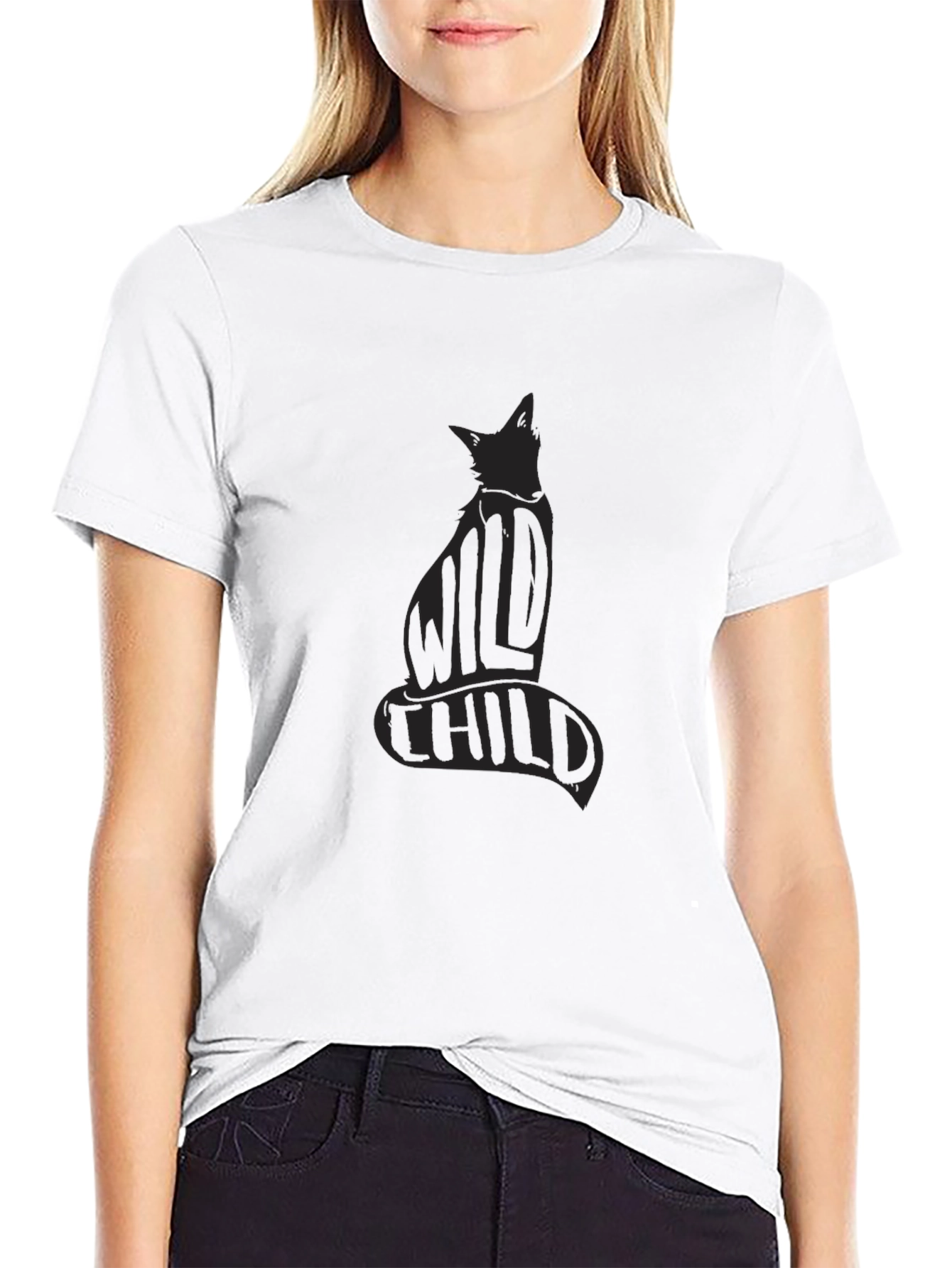 Wild Child Graphic Tee - Black Cotton T-Shirt