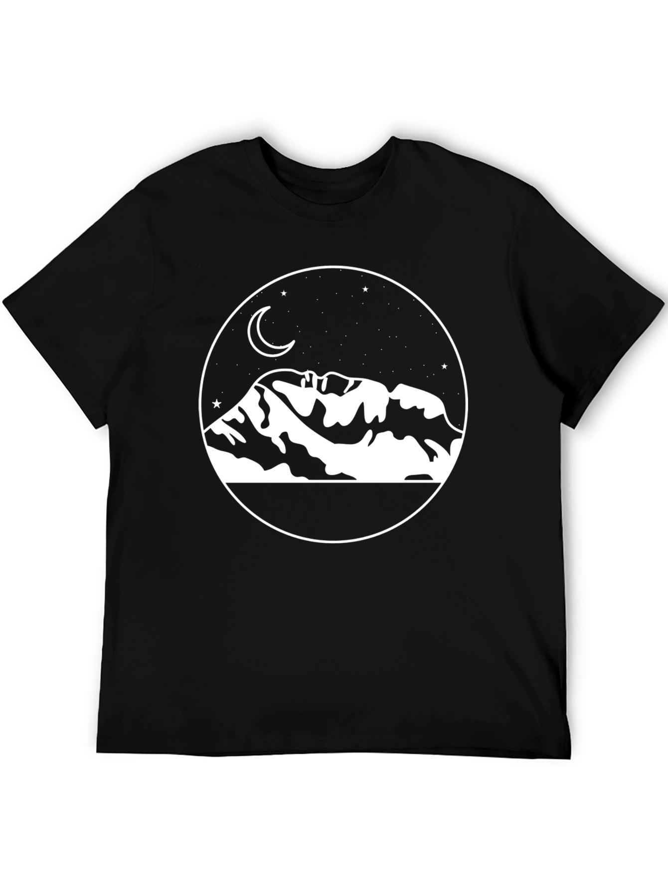 Mountain Moon Graphic Tee - Black