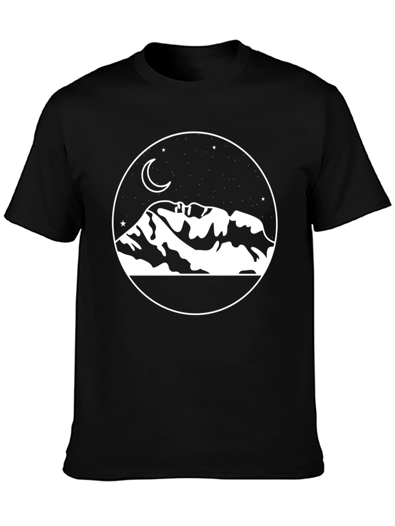 Mountain Moon Graphic Tee - Black