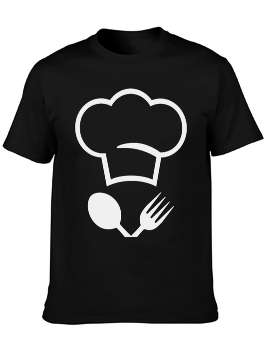 Chefs Hat T-Shirt - Spoon & Fork Graphic Tee
