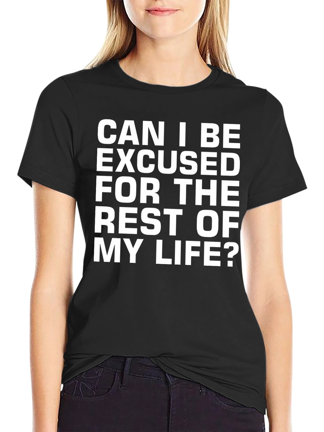 Can I Be Excused Tee Funny Graphic Novelty T-Shirt