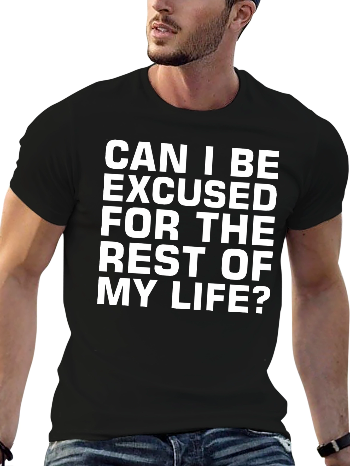 Can I Be Excused Tee Funny Graphic Novelty T-Shirt