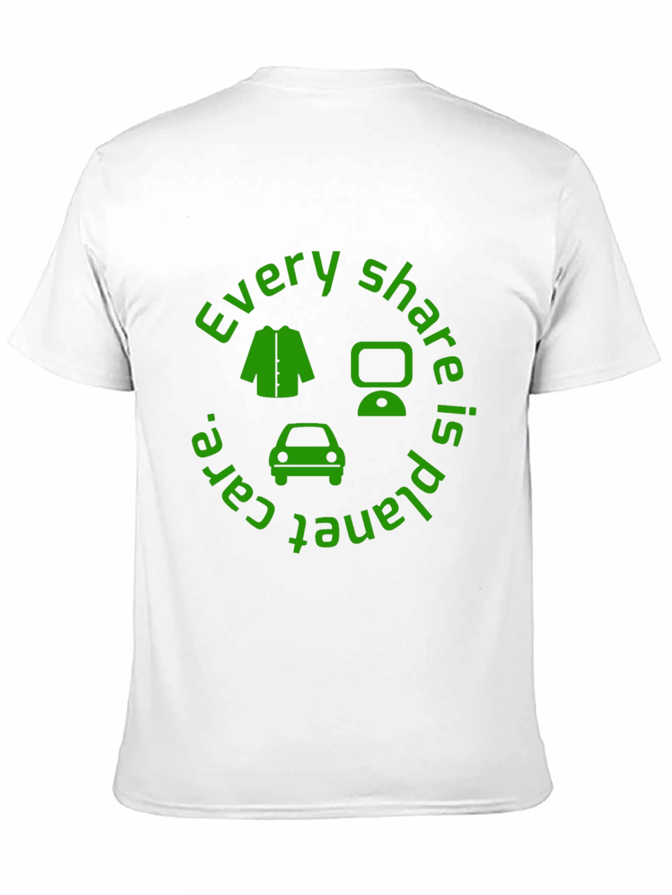 Eco-Friendly Green Share Black T-Shirt
