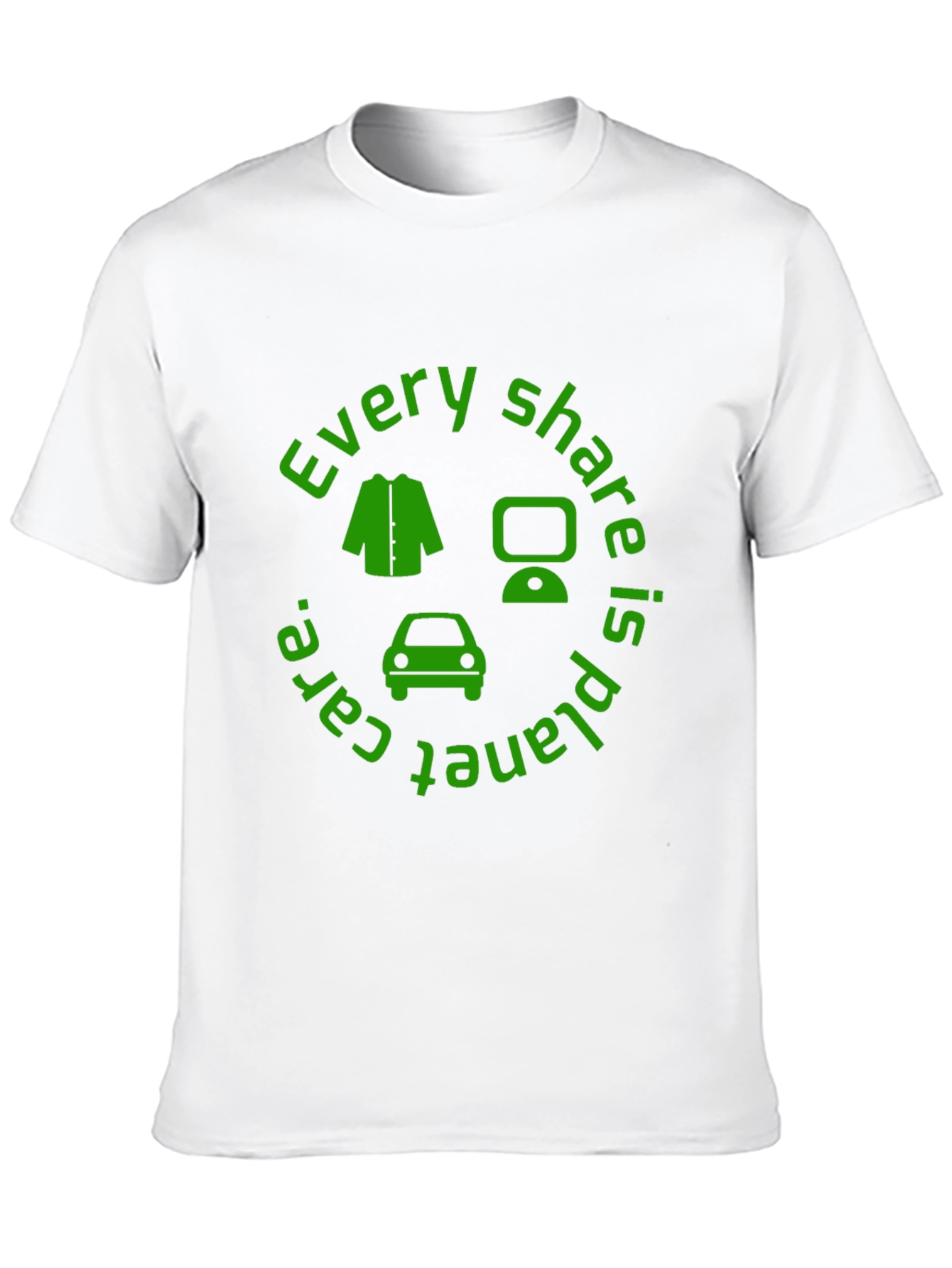 Eco-Friendly Green Share Black T-Shirt