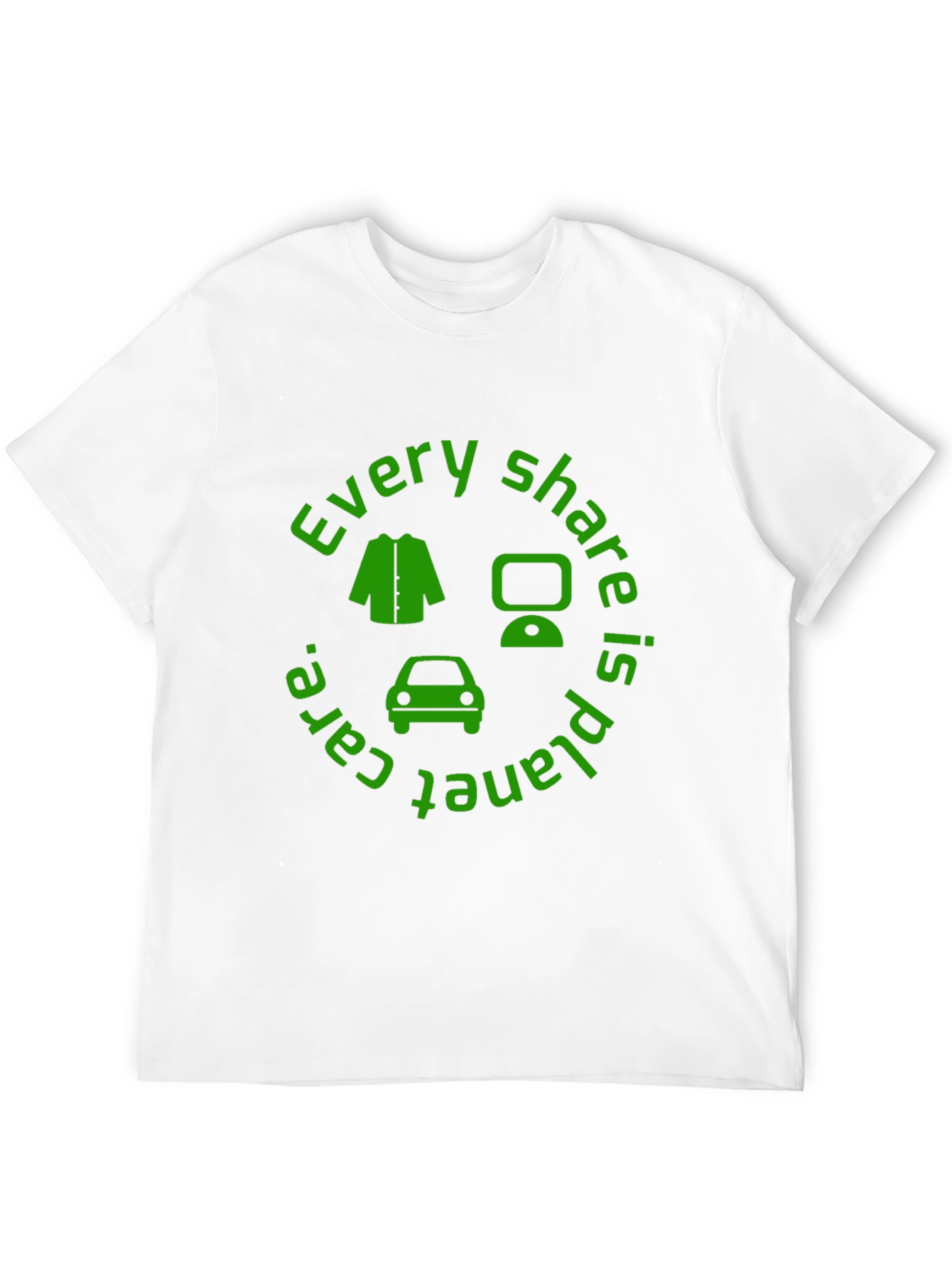 Eco-Friendly Green Share Black T-Shirt