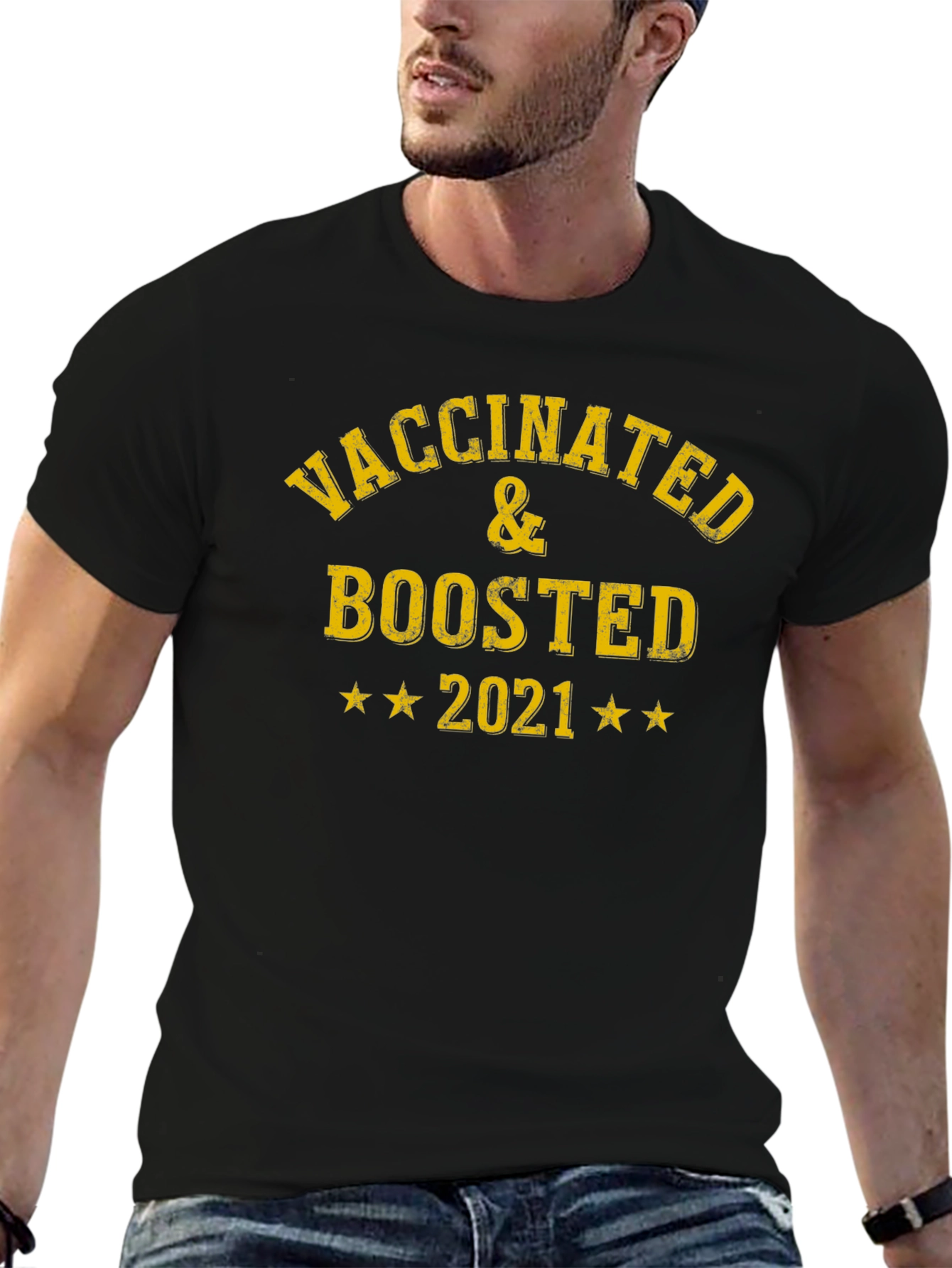 Vaccinated & Boosted 2021 Black T-Shirt