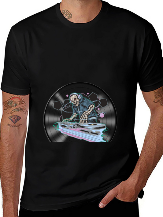 DJ Skeleton Graphic T-Shirt