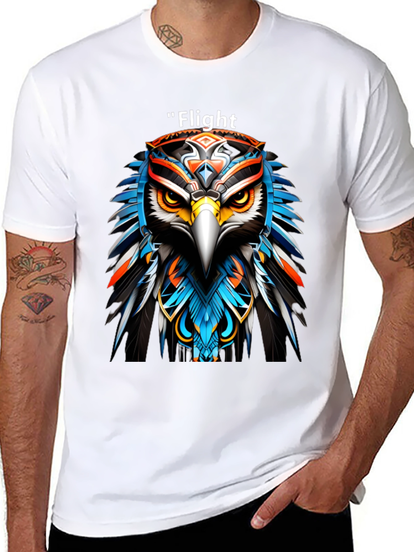 Flight Eagle Graphic Tee - Bold Artistic Design