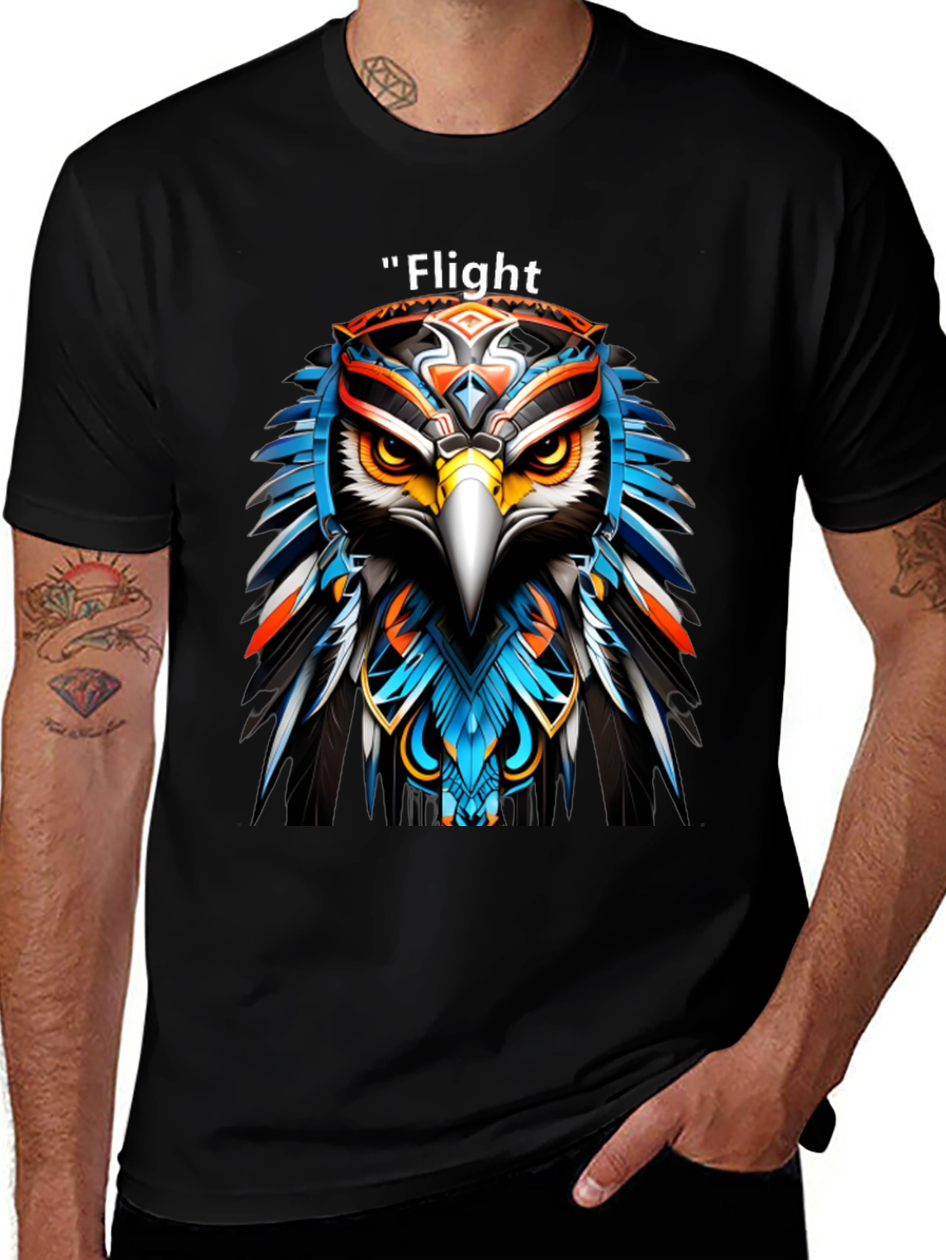 Flight Eagle Graphic Tee - Bold Artistic Design