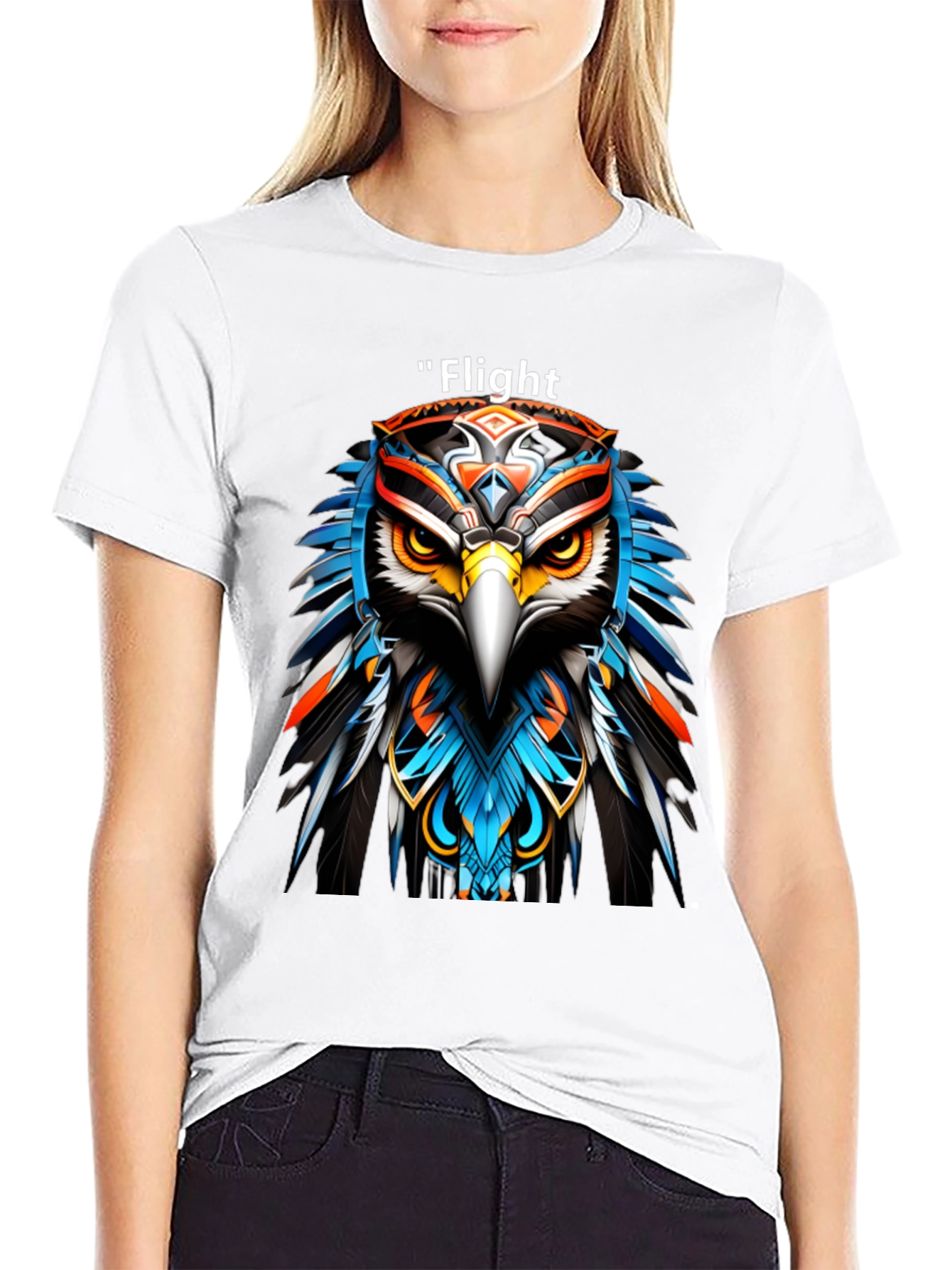 Flight Eagle Graphic Tee - Bold Artistic Design