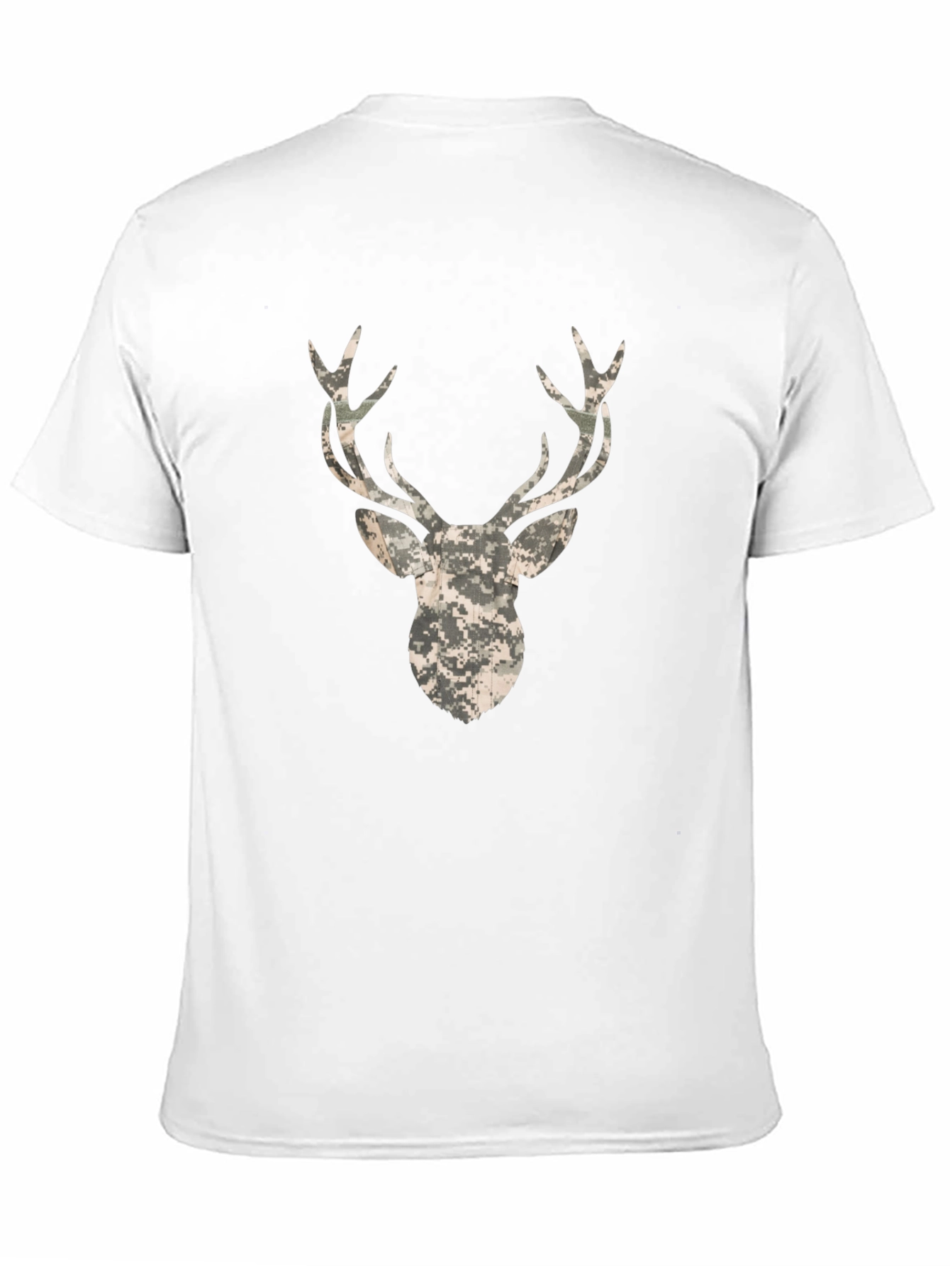 Camo Deer Head Black T-Shirt