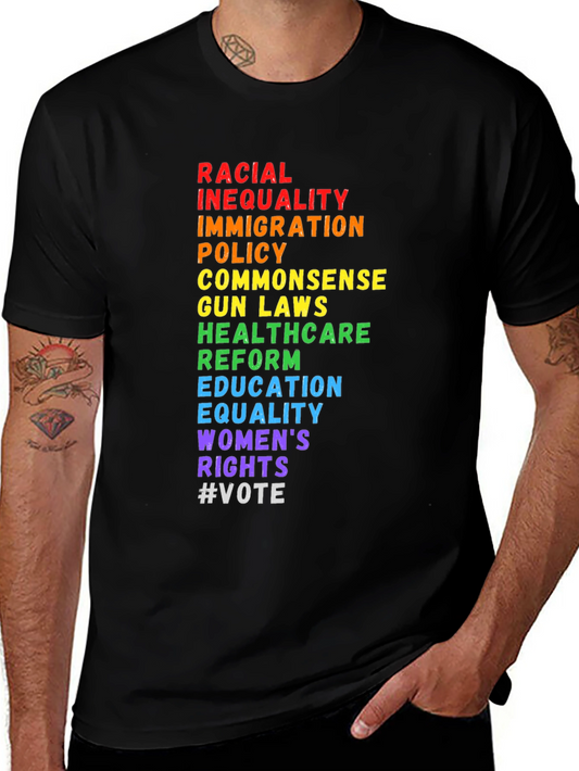 Equality Black T-Shirt: Rights and Justice
