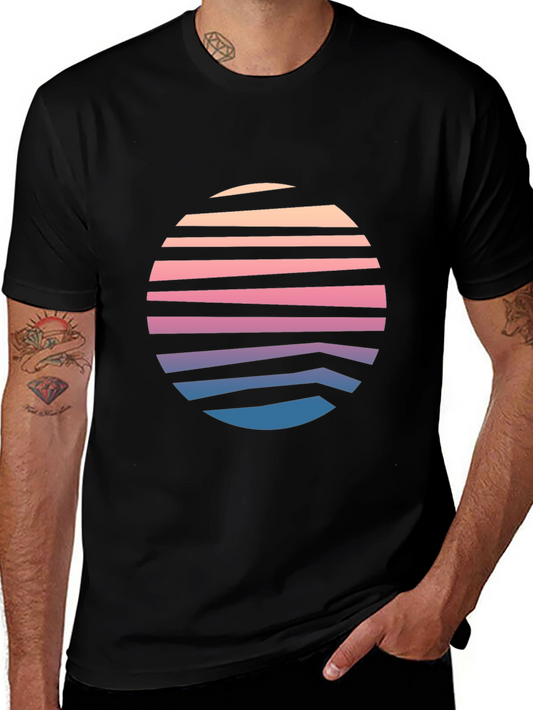Retro Sunset Graphic Tee - Soft Cotton Blend Stylish Design