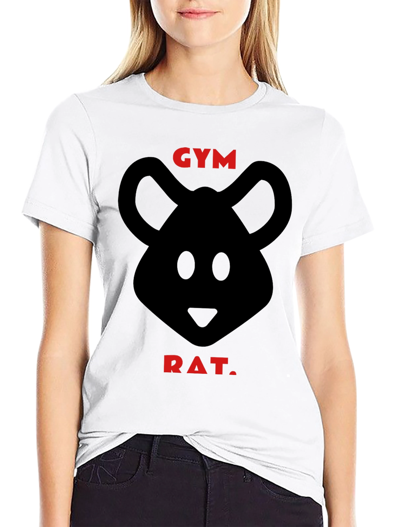 Gym Rat Graphic Tee - Black Cotton T-Shirt