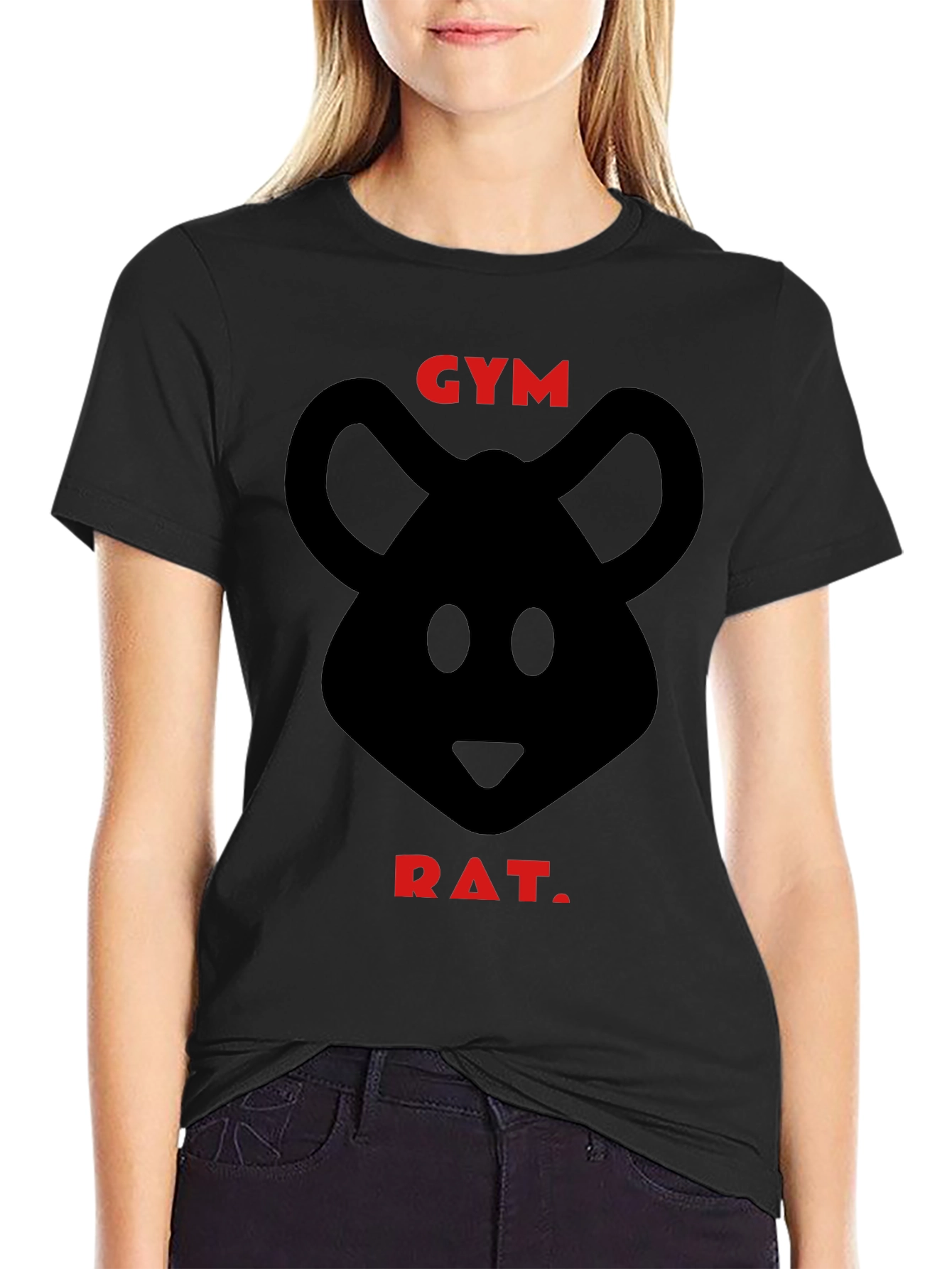 Gym Rat Graphic Tee - Black Cotton T-Shirt