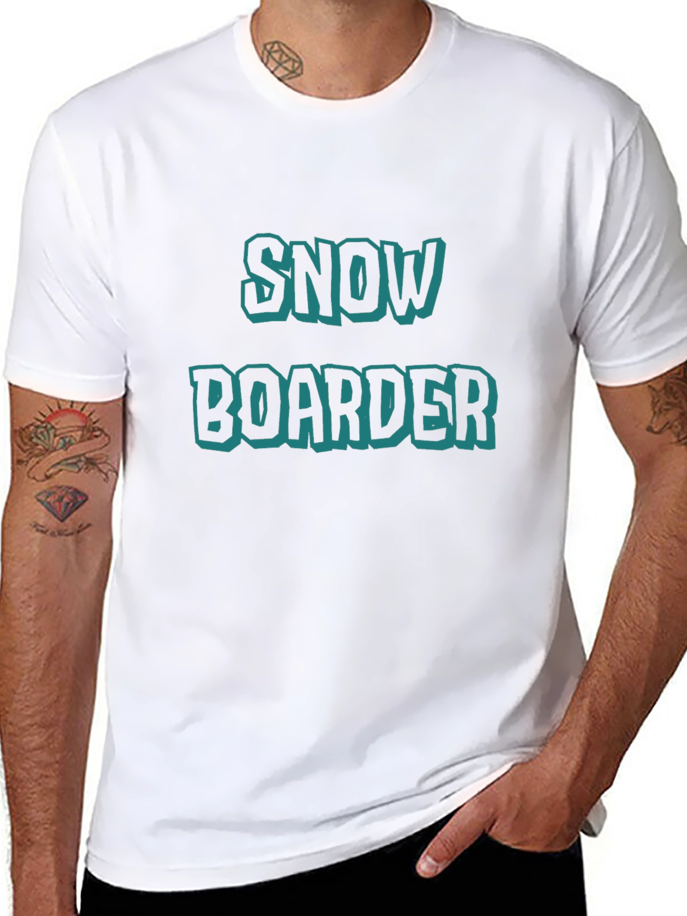 Snowboarder Graphic Tee - Black Cotton T-Shirt