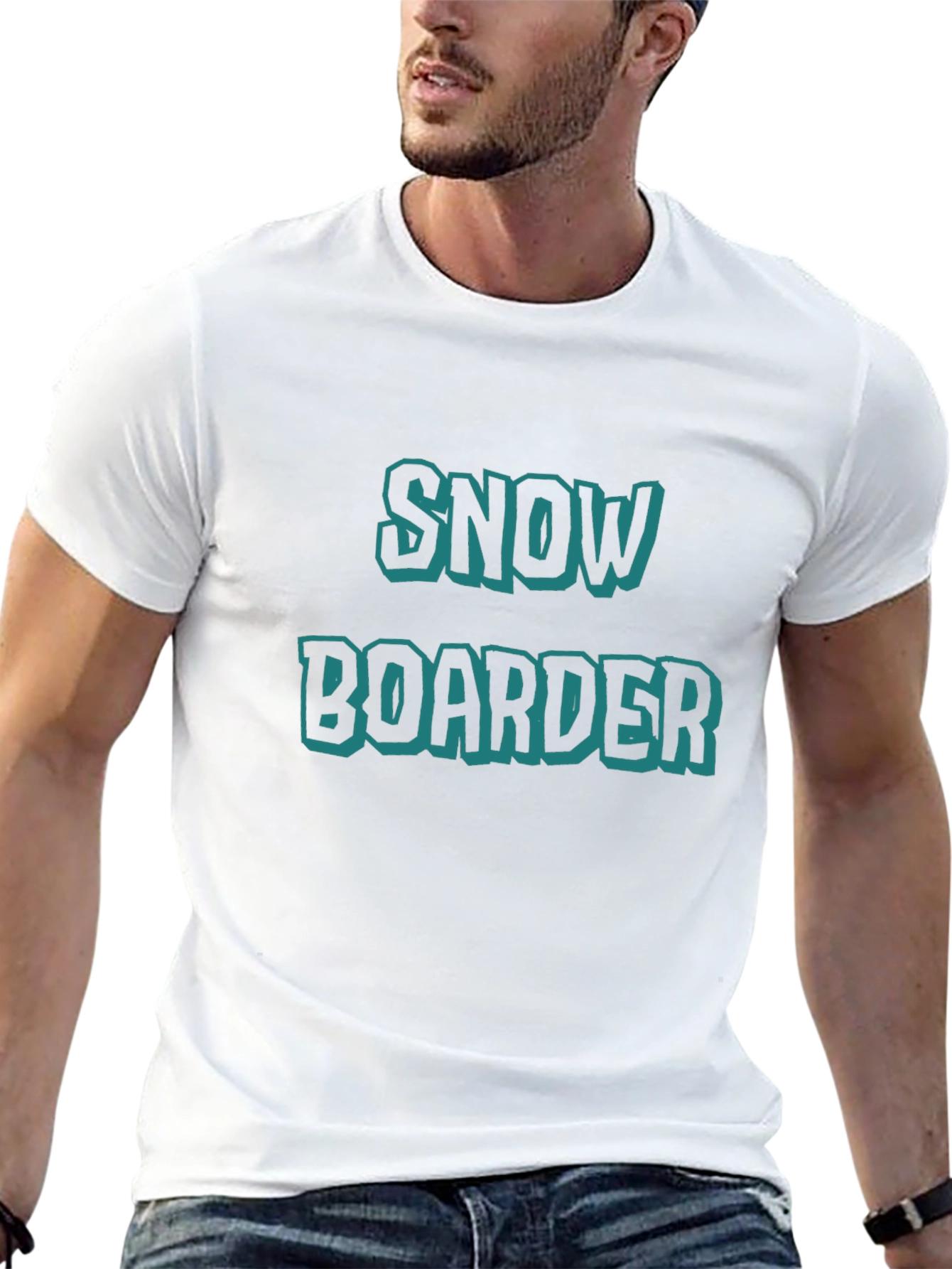 Snowboarder Graphic Tee - Black Cotton T-Shirt