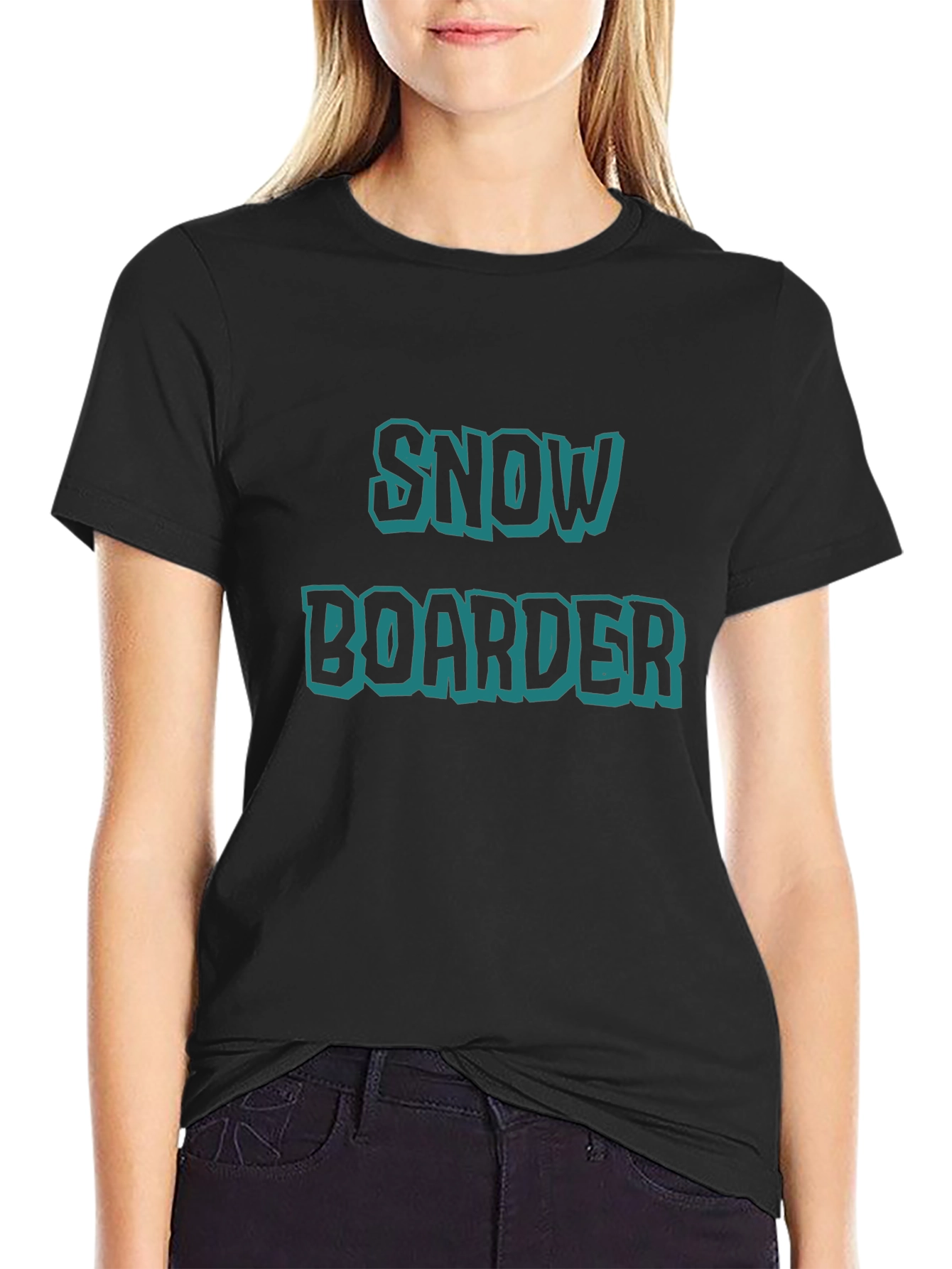 Snowboarder Graphic Tee - Black Cotton T-Shirt