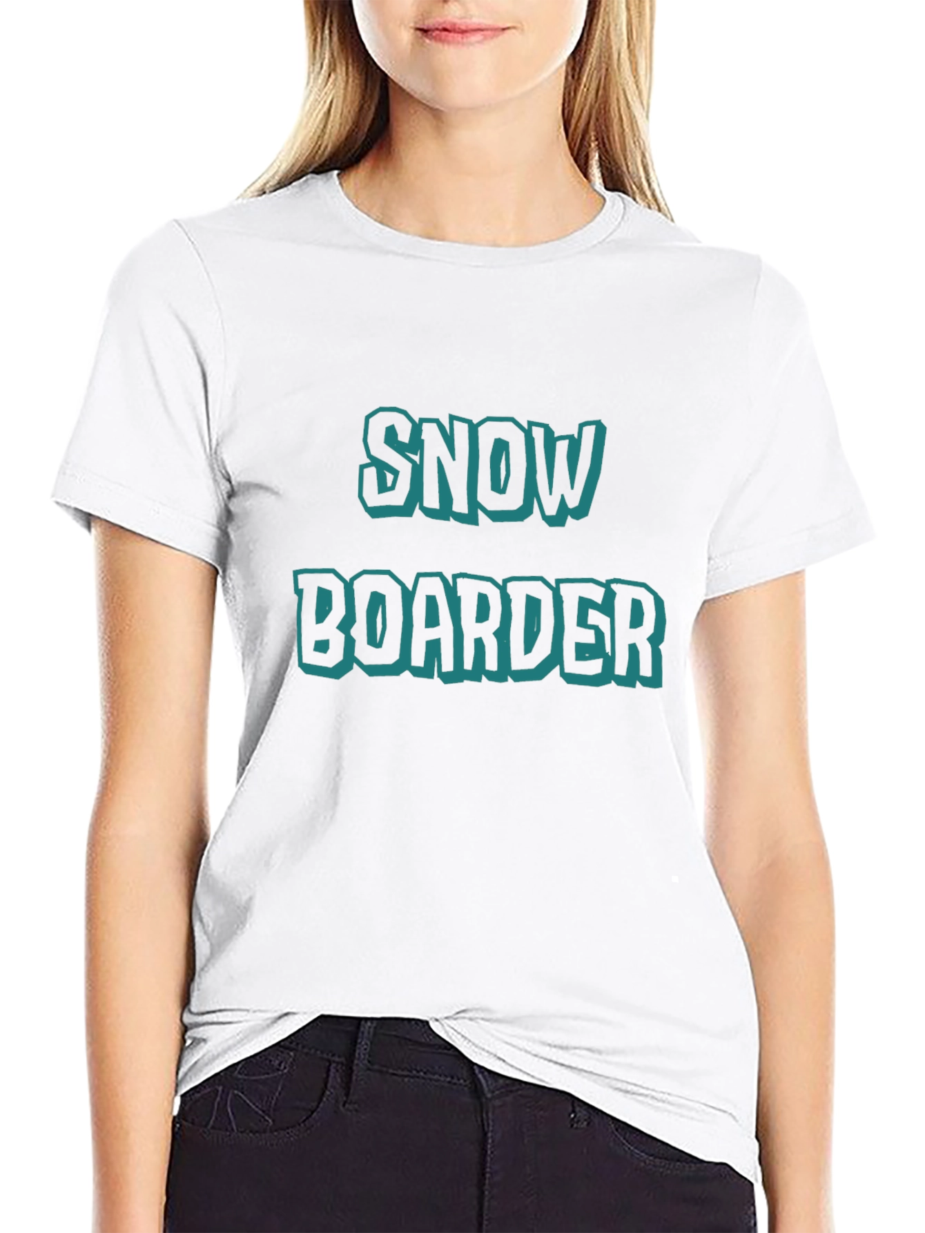 Snowboarder Graphic Tee - Black Cotton T-Shirt