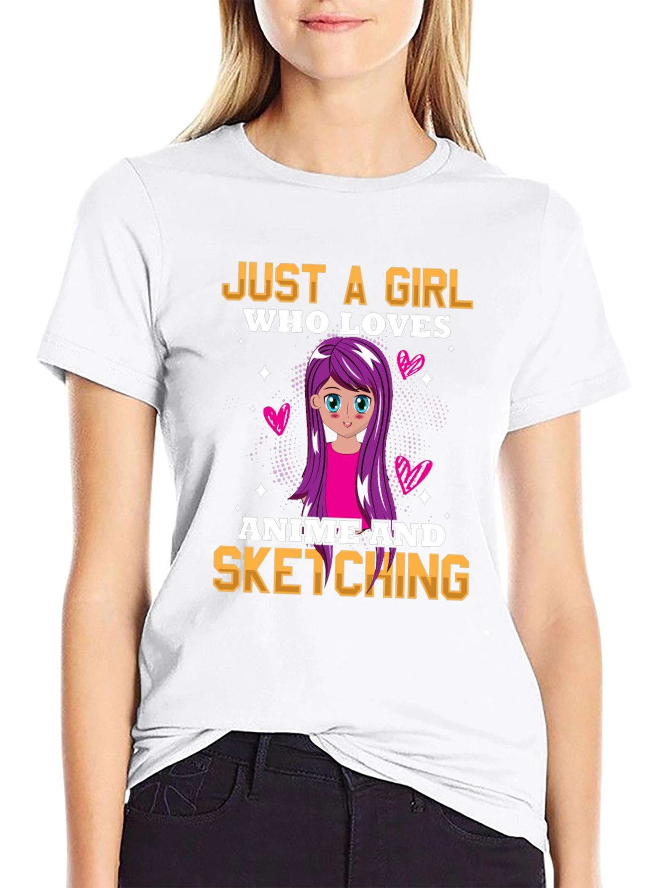 Anime Lover Girls Black T-Shirt