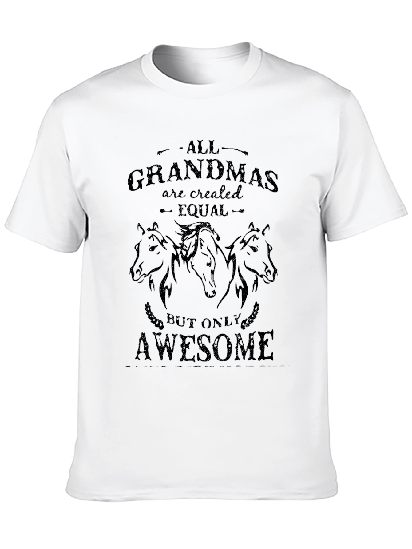 Grandma Horse Graphic Black T-Shirt