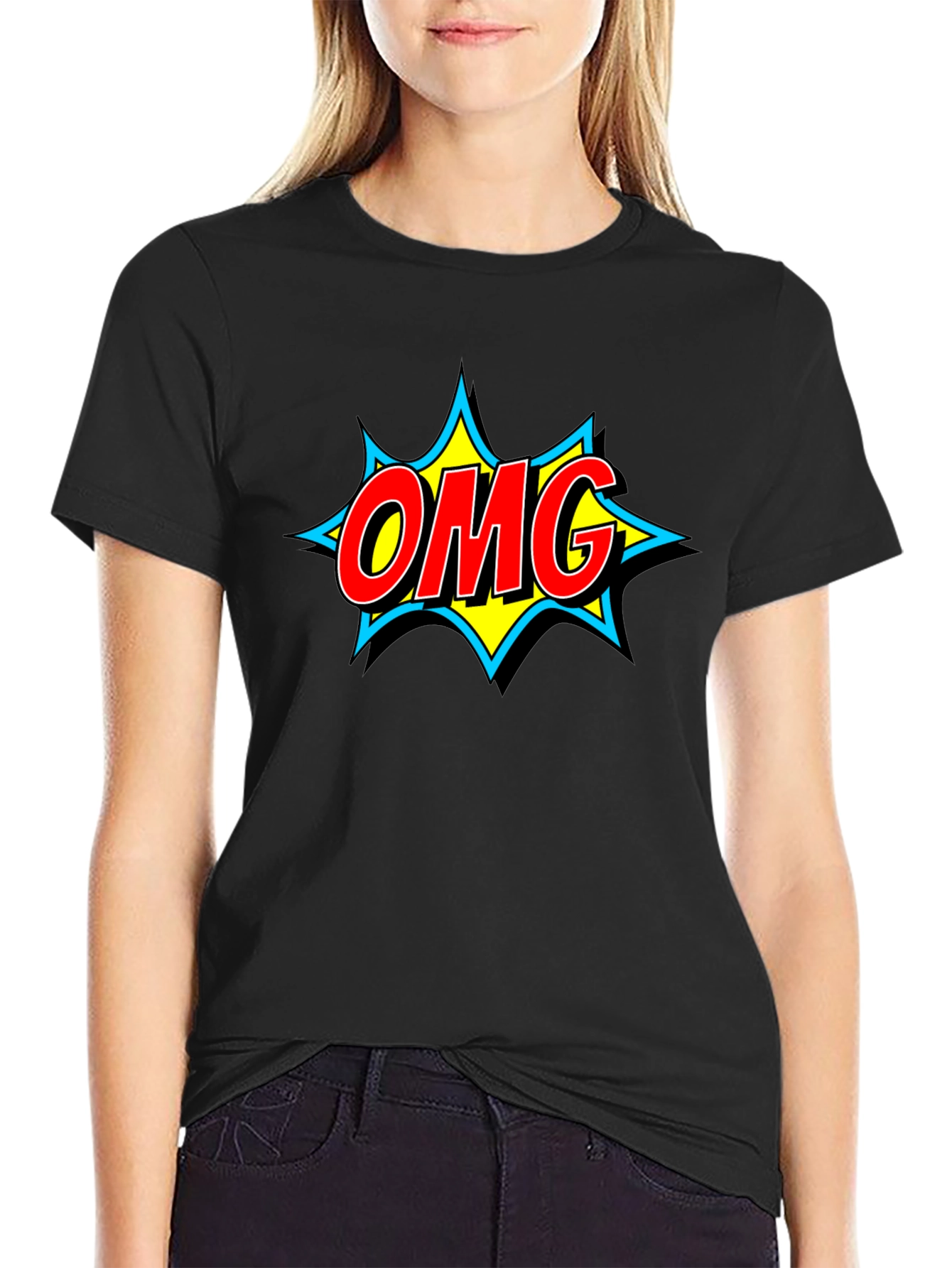 OMG Comic Style Graphic T-Shirt