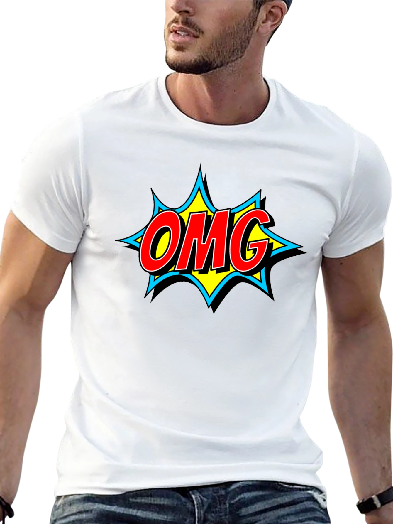 OMG Comic Style Graphic T-Shirt