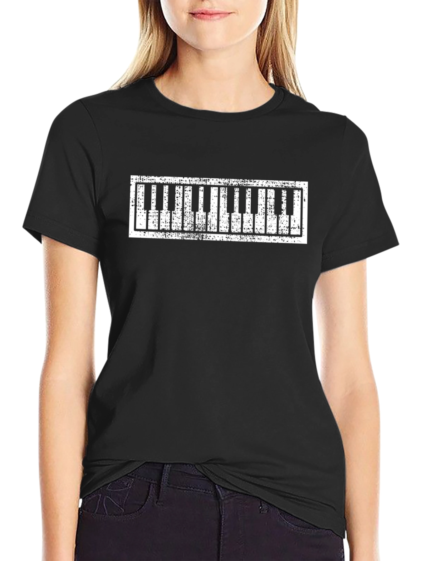 Retro Piano Keys Graphic T-Shirt