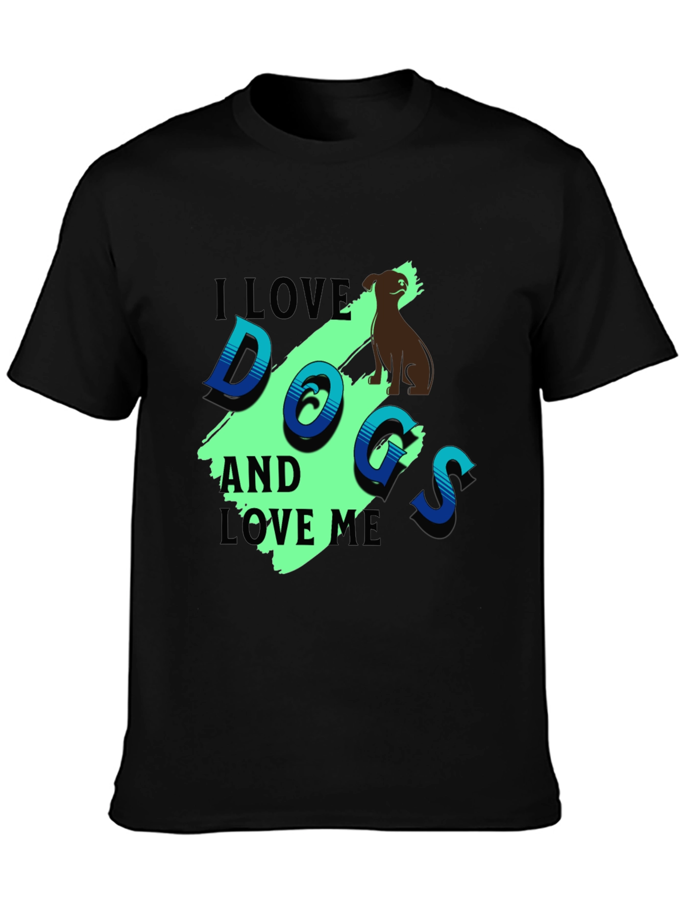 I Love Dogs Graphic T-Shirt -  Unisex Black Tee