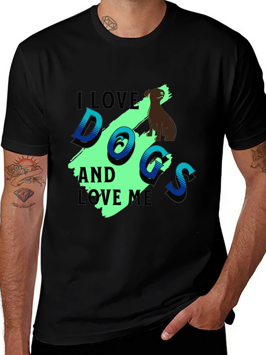 I Love Dogs Graphic T-Shirt -  Unisex Black Tee