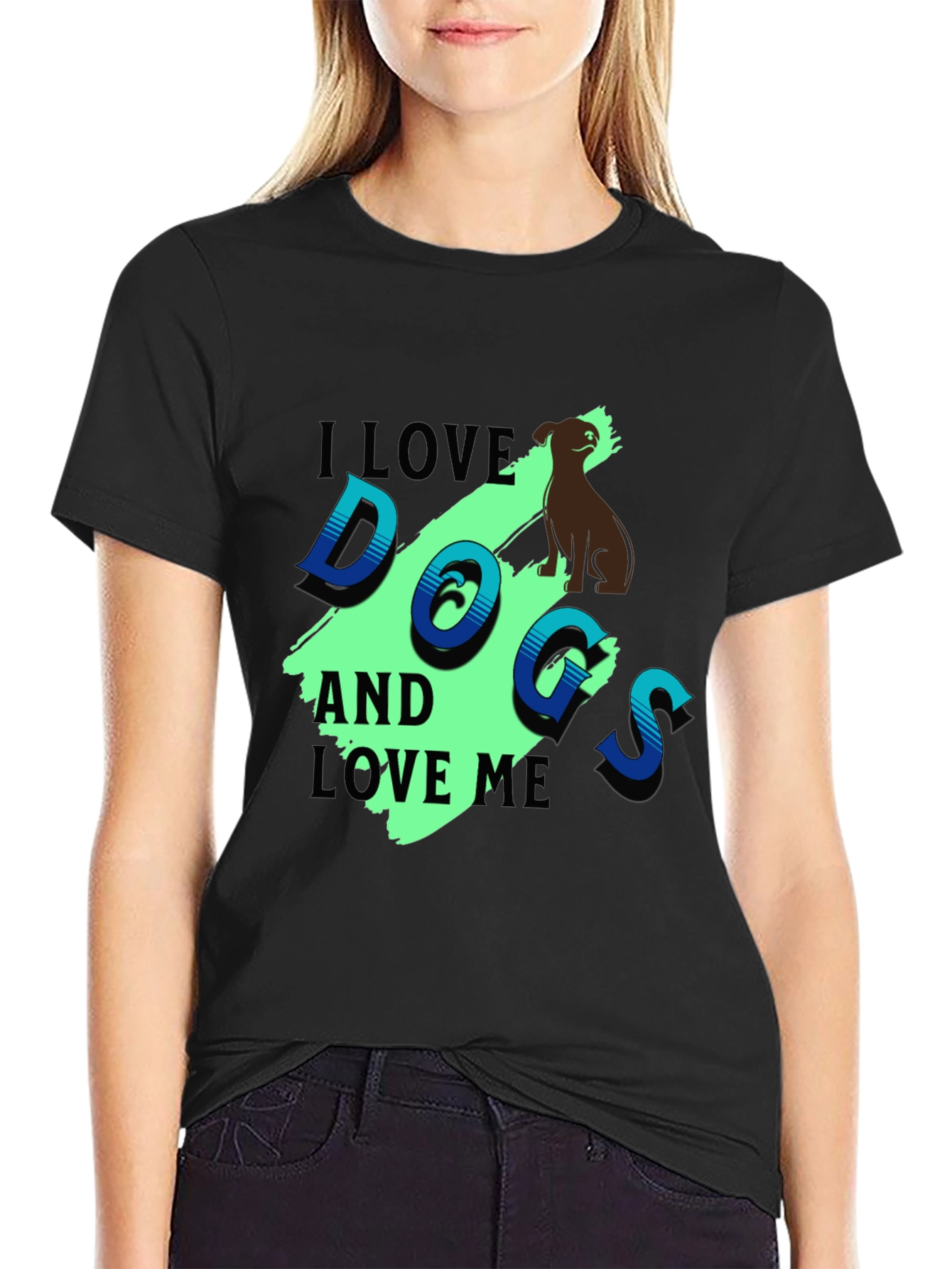 I Love Dogs Graphic T-Shirt -  Unisex Black Tee