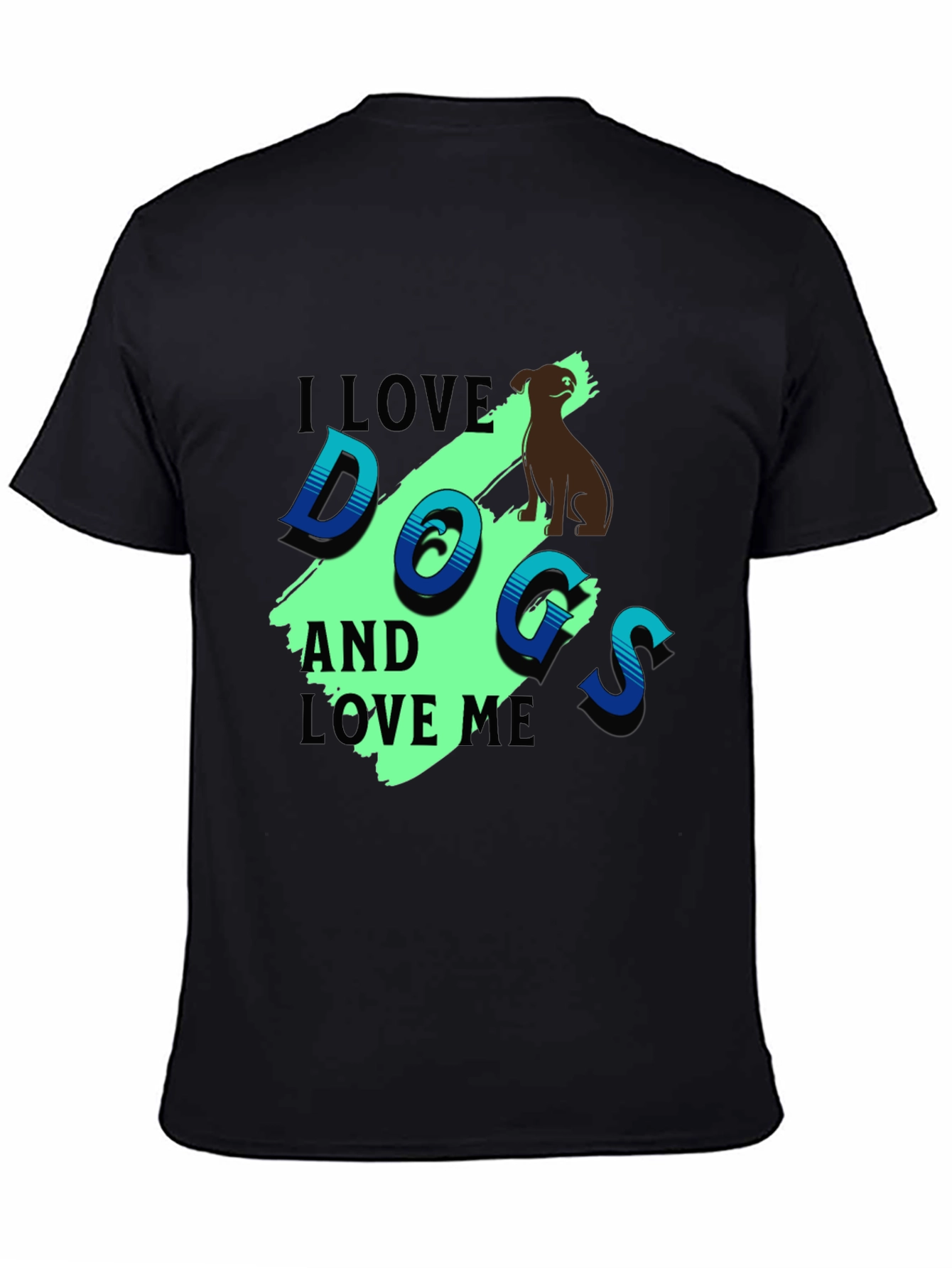 I Love Dogs Graphic T-Shirt -  Unisex Black Tee