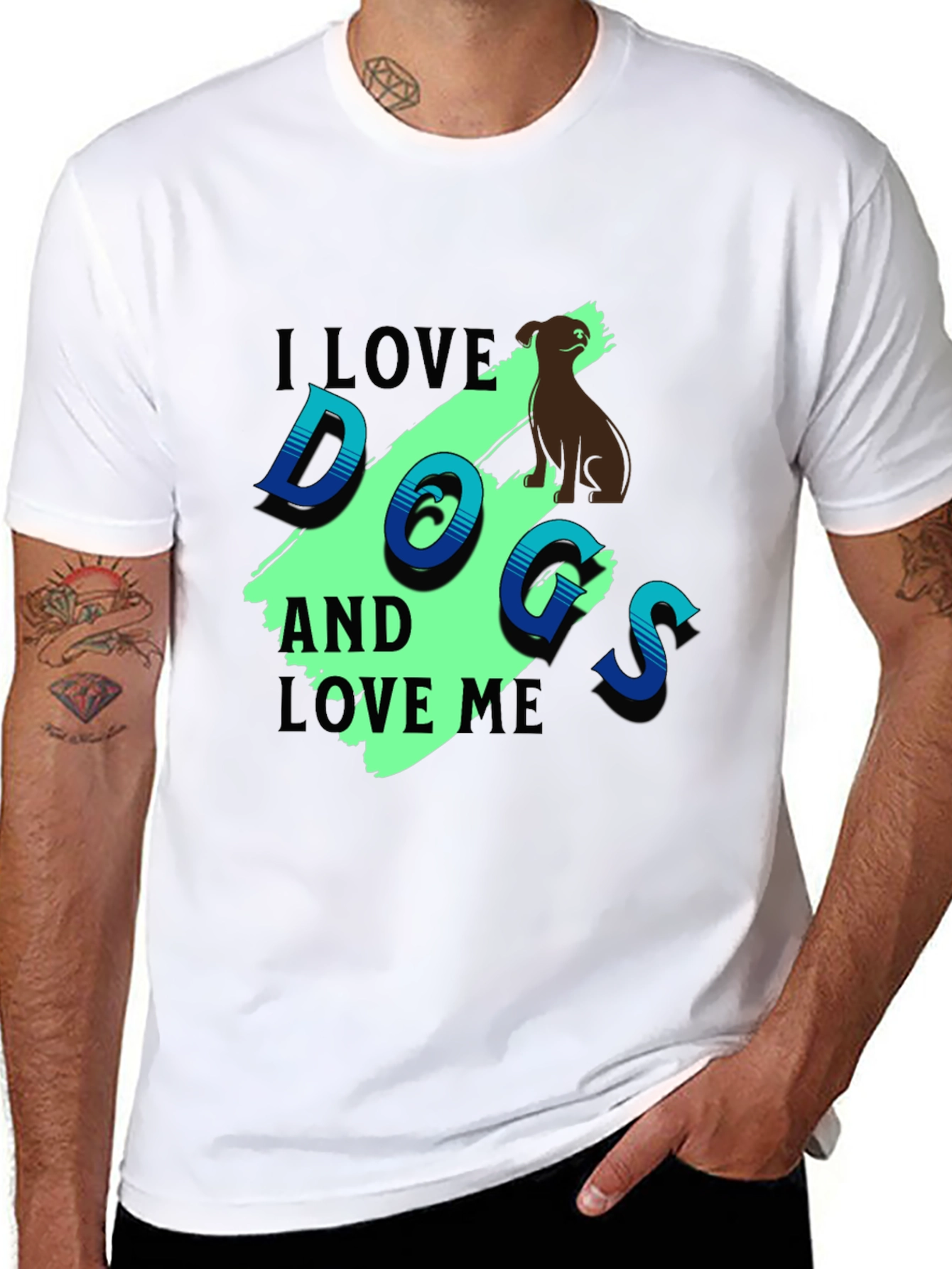 I Love Dogs Graphic T-Shirt -  Unisex Black Tee