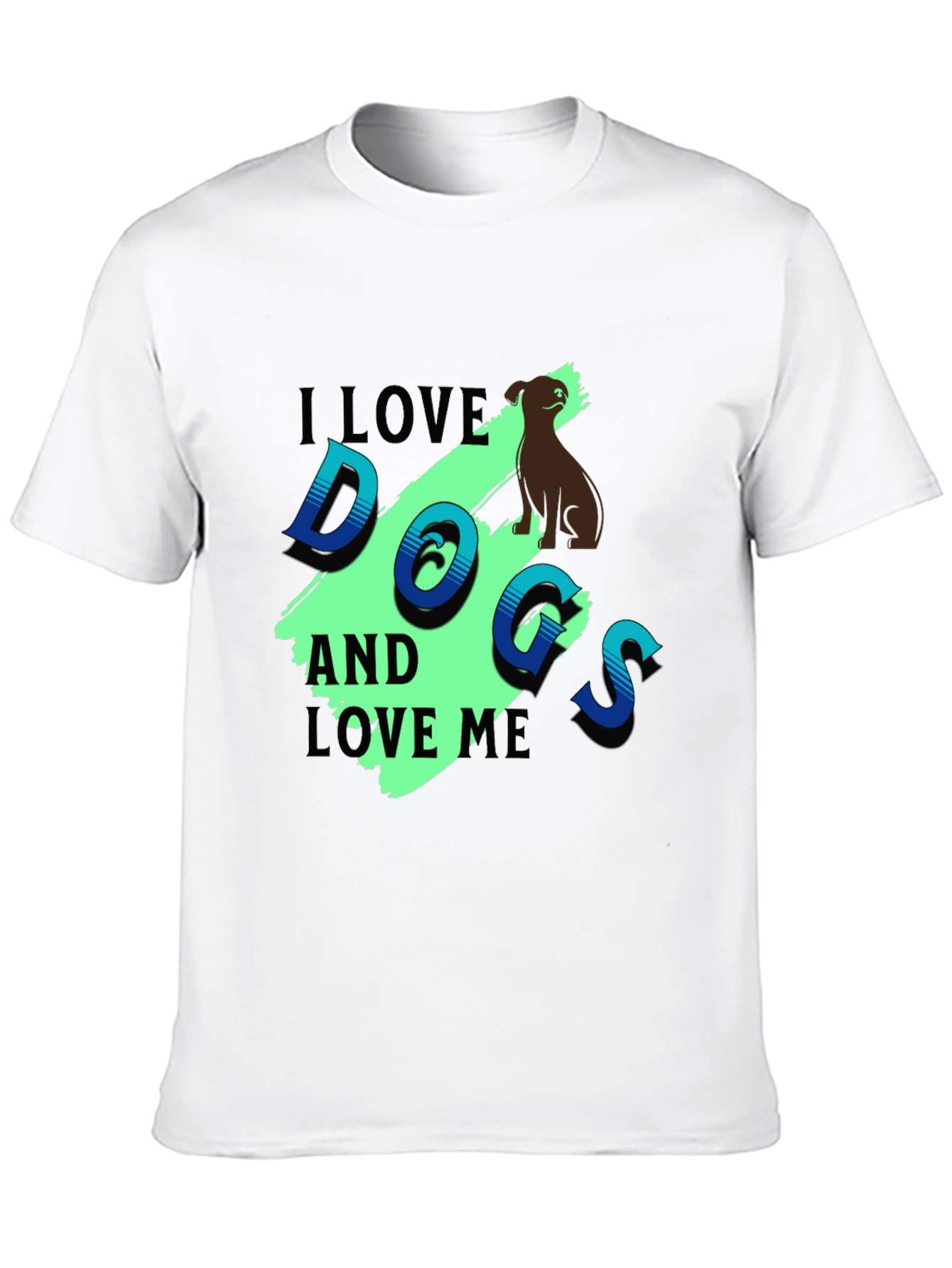 I Love Dogs Graphic T-Shirt -  Unisex Black Tee