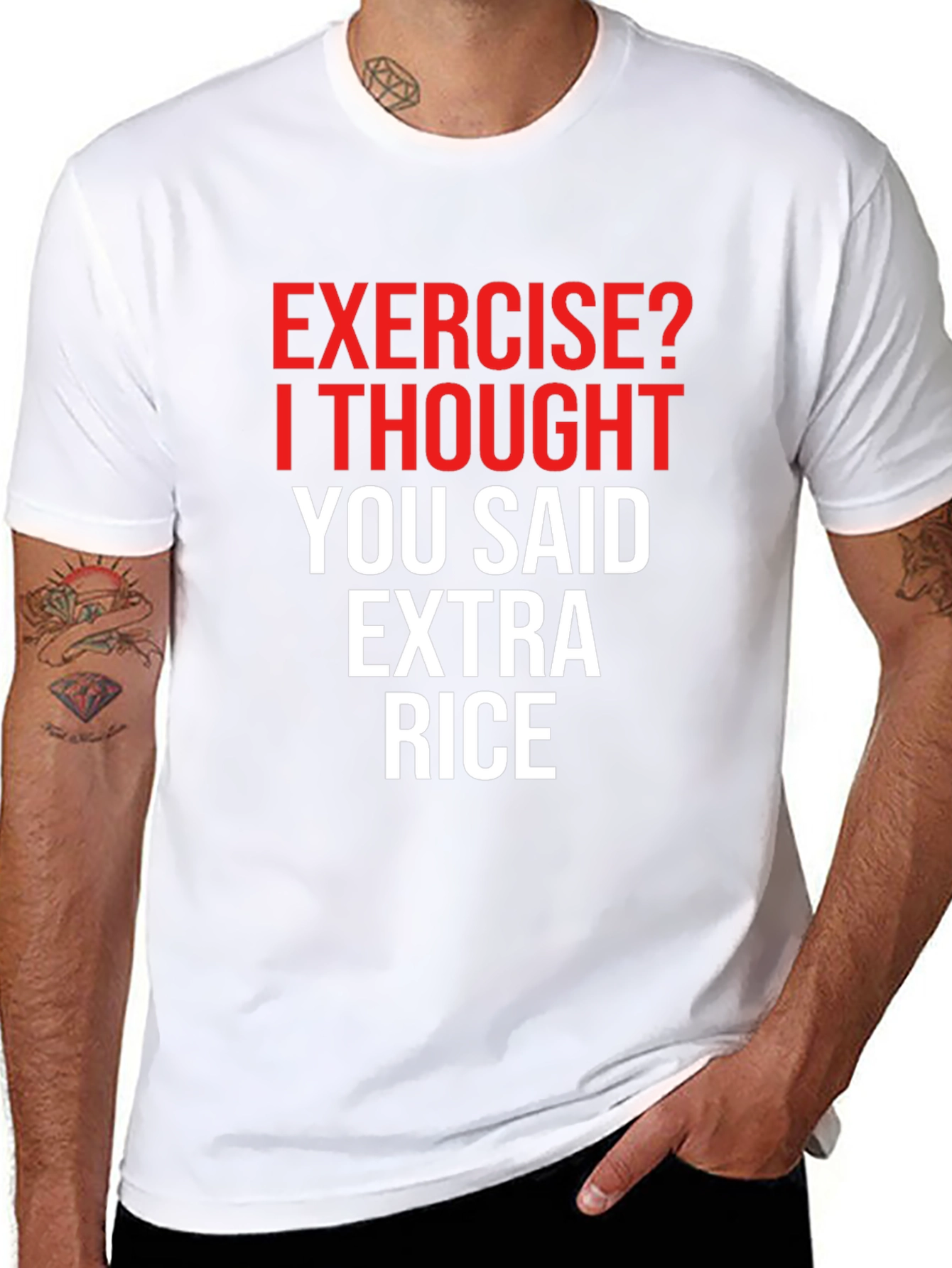 Exercise? Extra Rice! Funny Graphic Tee