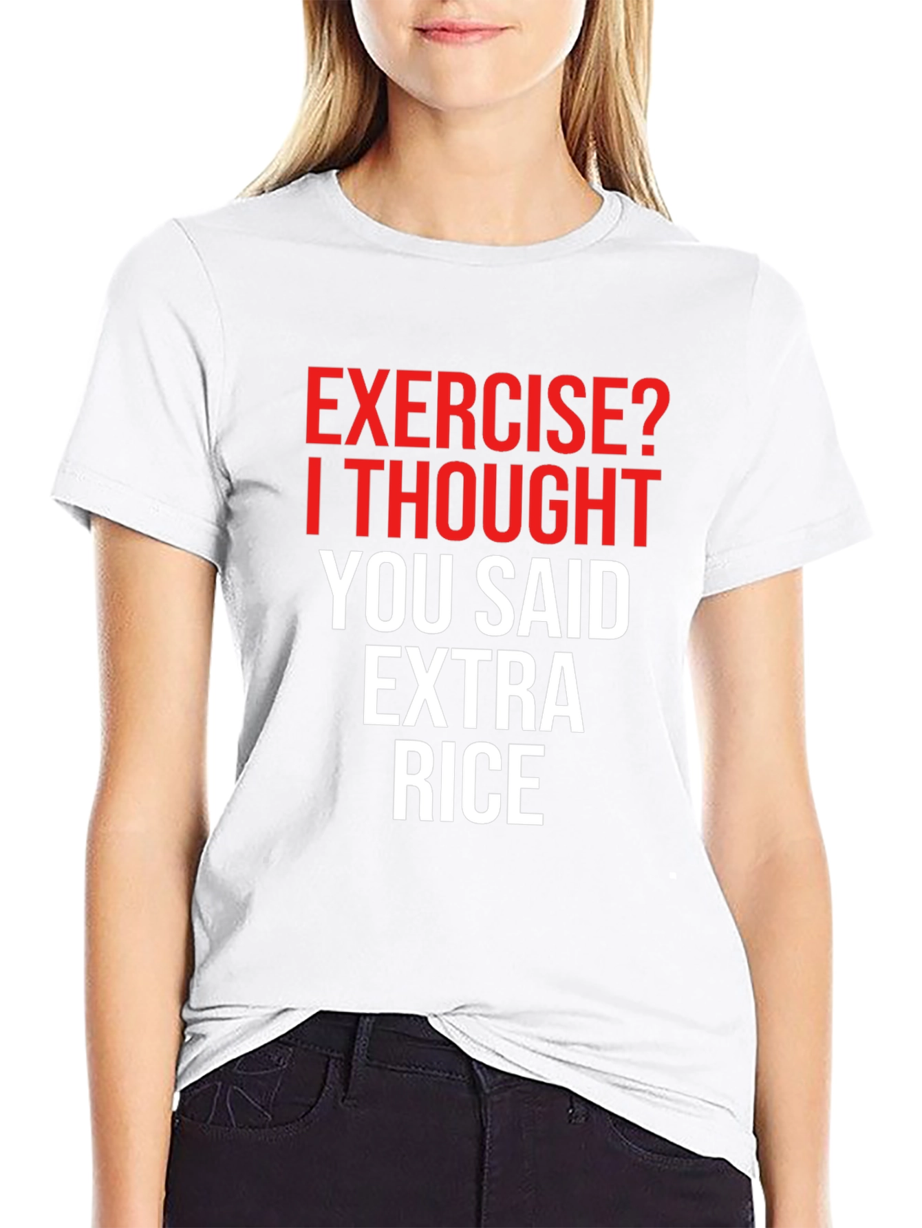 Exercise? Extra Rice! Funny Graphic Tee