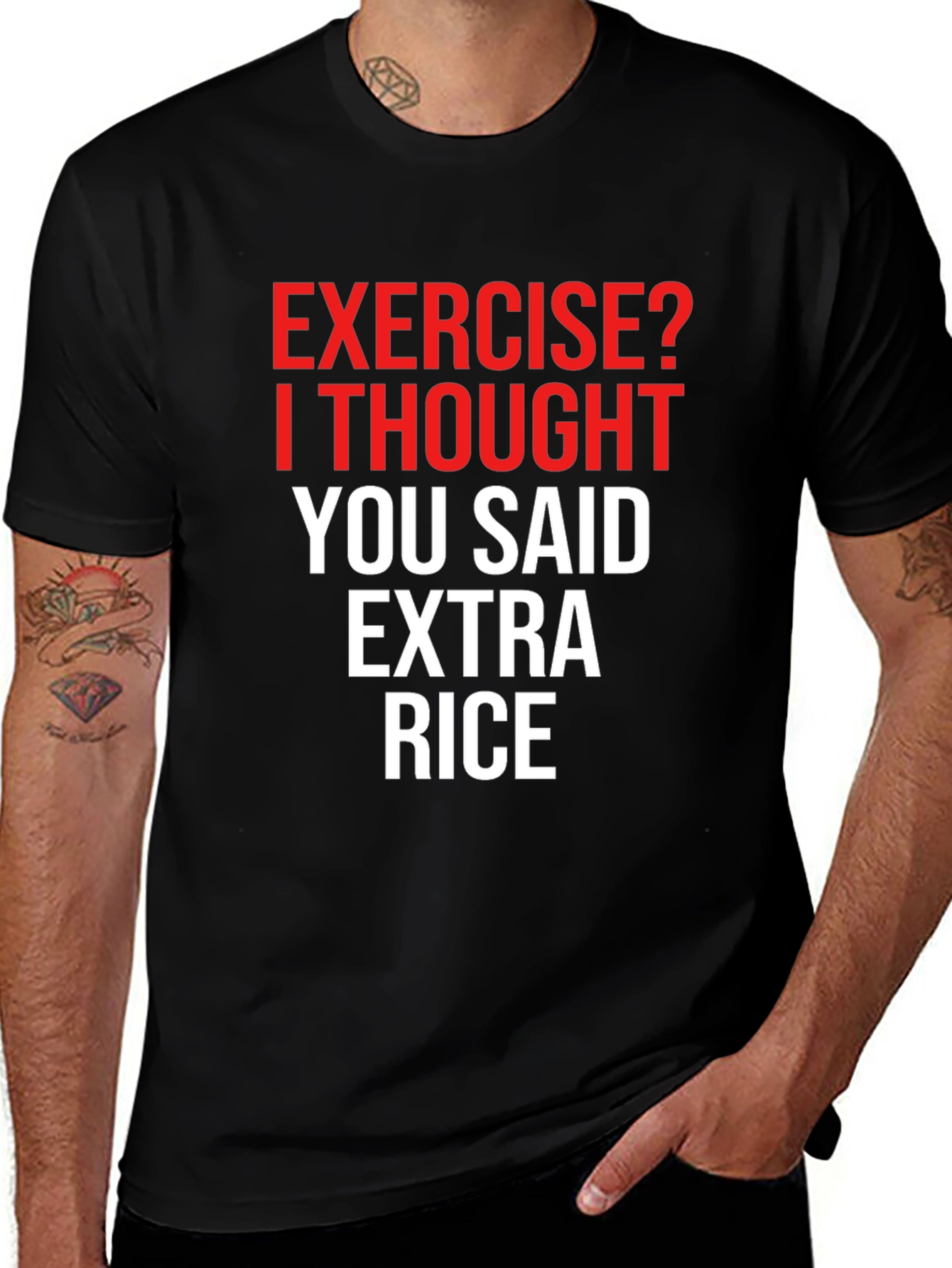 Exercise? Extra Rice! Funny Graphic Tee
