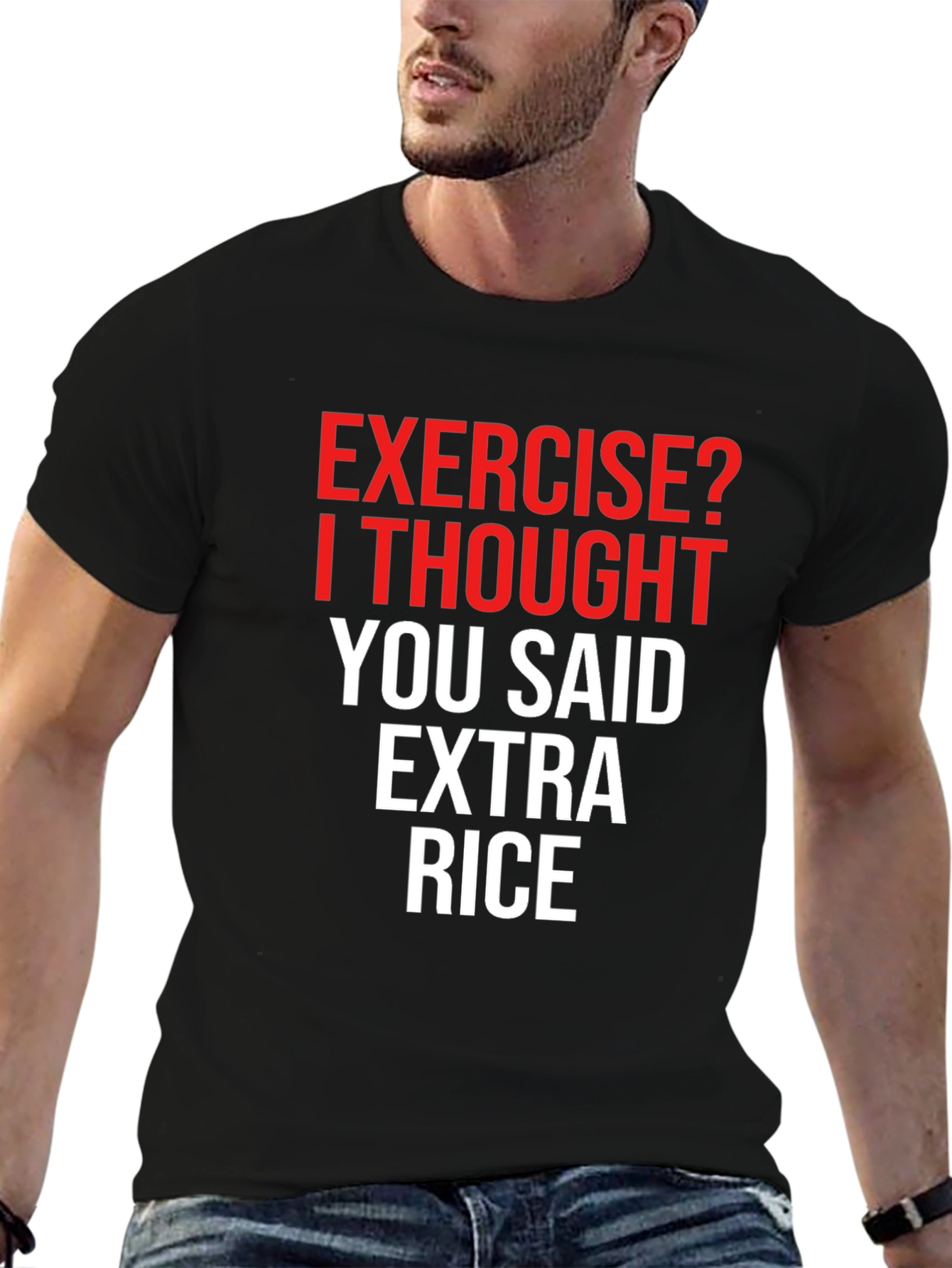 Exercise? Extra Rice! Funny Graphic Tee